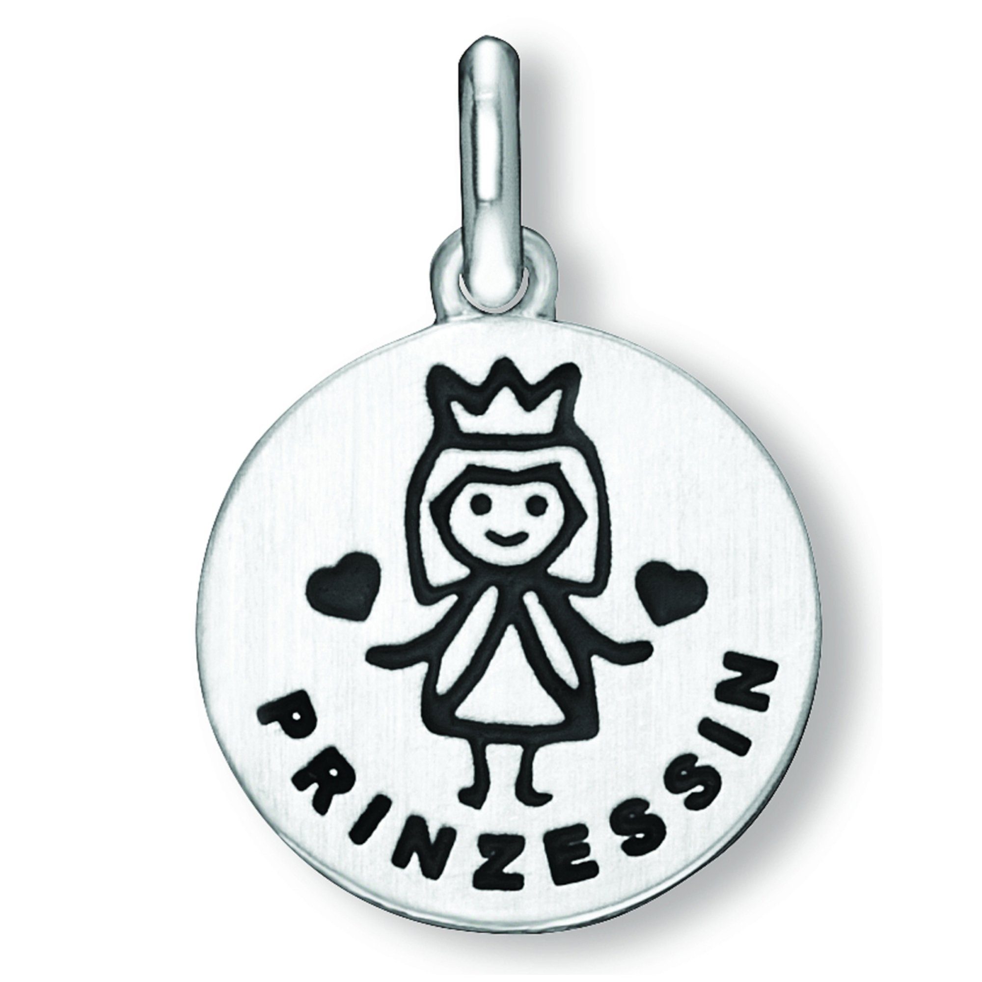 ONE ELEMENT Kettenanhänger Prinzessin Anhänger aus 925 Silber Ø 12,5 mm, Damen Silber Schmuck Prinzessin | Kettenanhänger