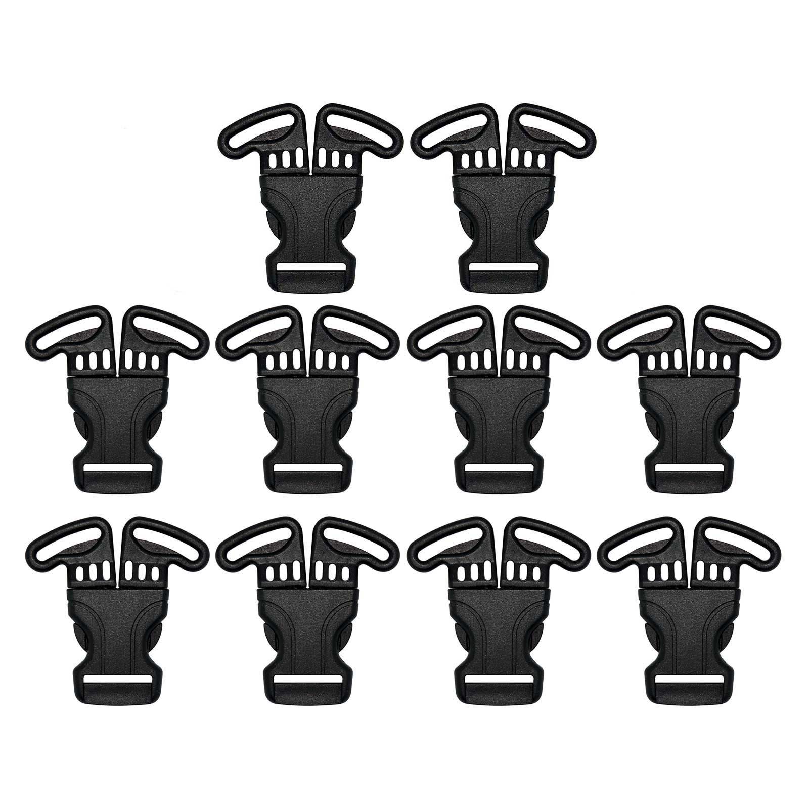 maDDma 10x Steckverschluss 3-Punkt Sicherheitsgurt Schwarz Gurtstecker, 25 mm 68 x 71 x 12 mm