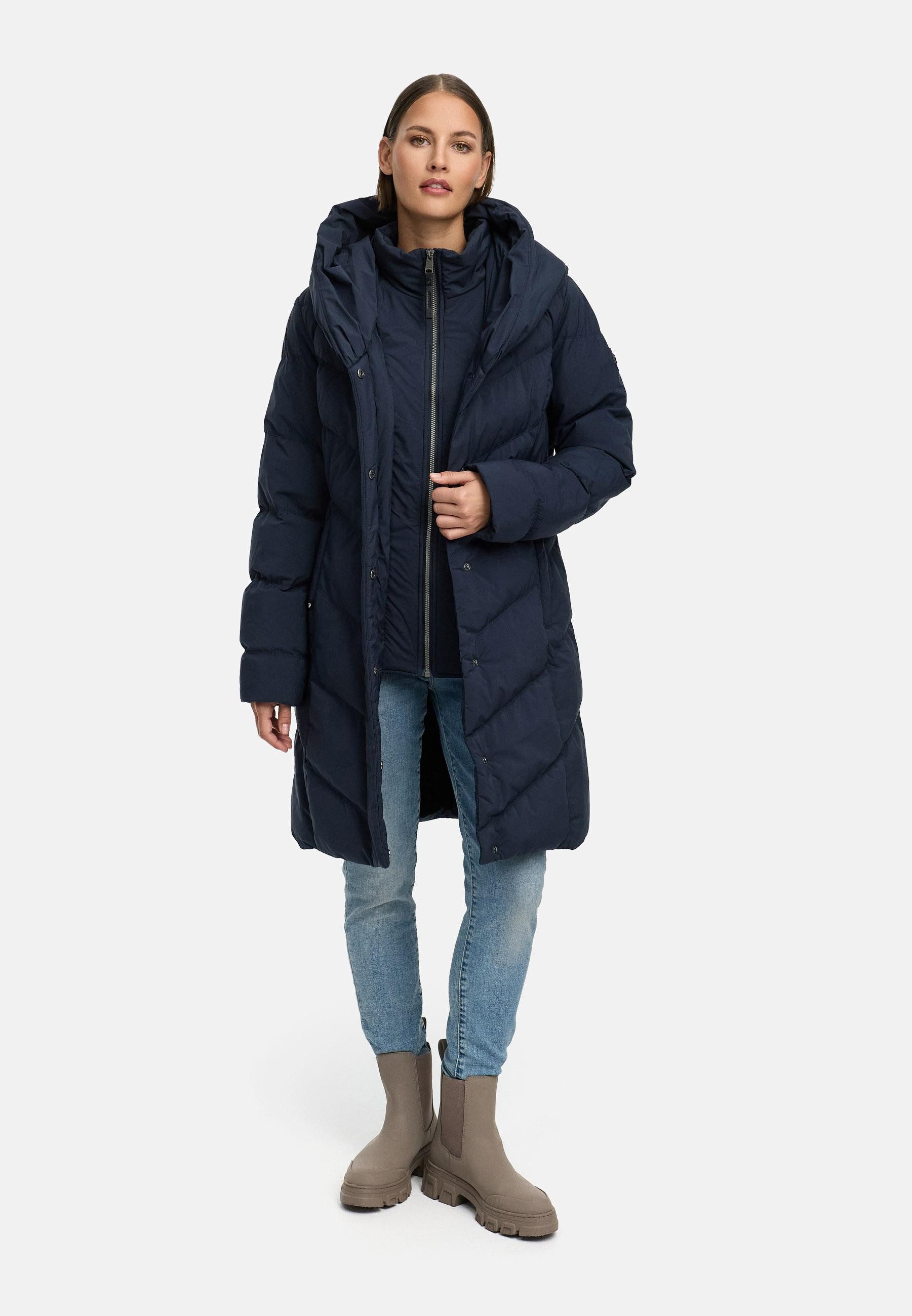 Ragwear Steppmantel Natalka Soft YOUMODO Warmer Wintermantel mit hohem Kragen und Kapuze