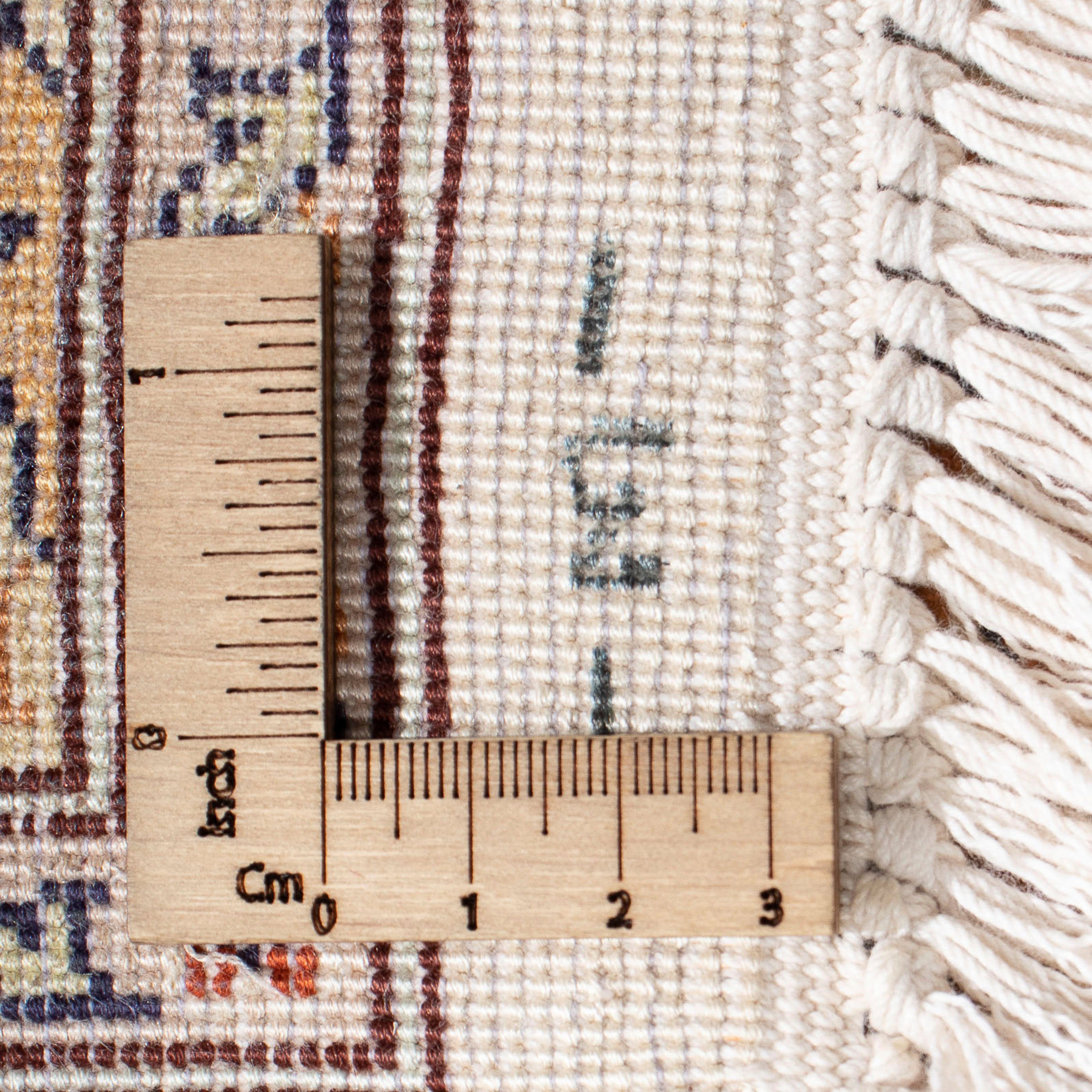 Seidenteppich Seidenteppich - Zertifikat - rechteckig, beige, cm 4 Kaschmir - Seide morgenland, mit Einzelstück 124 x Höhe: 76 Wohnzimmer, mm, Handgeknüpft