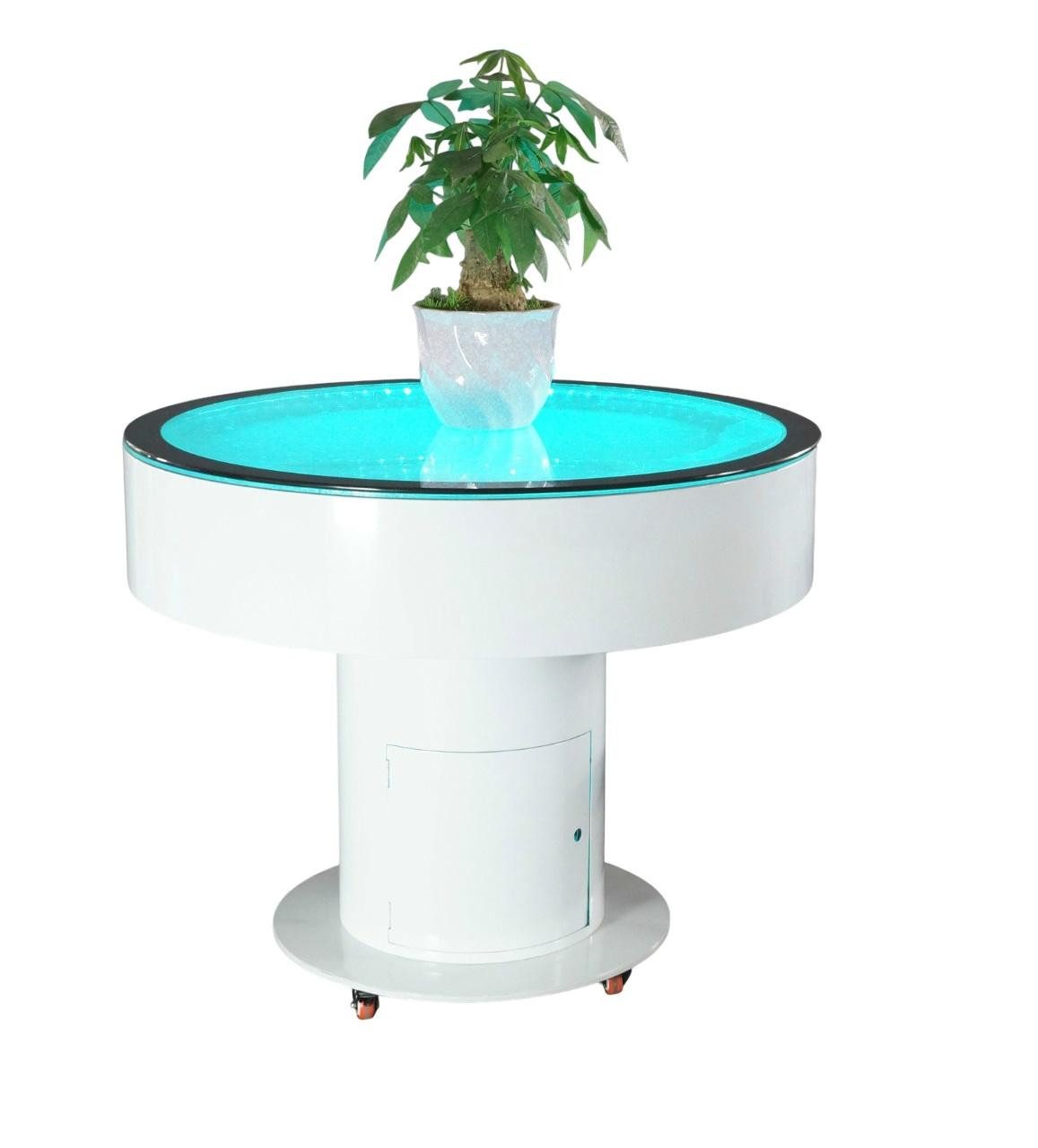 JVmoebel Couchtisch Beleuchteter Barschreibtisch mit LED Wasser-Spiel, rund, Made in Europa