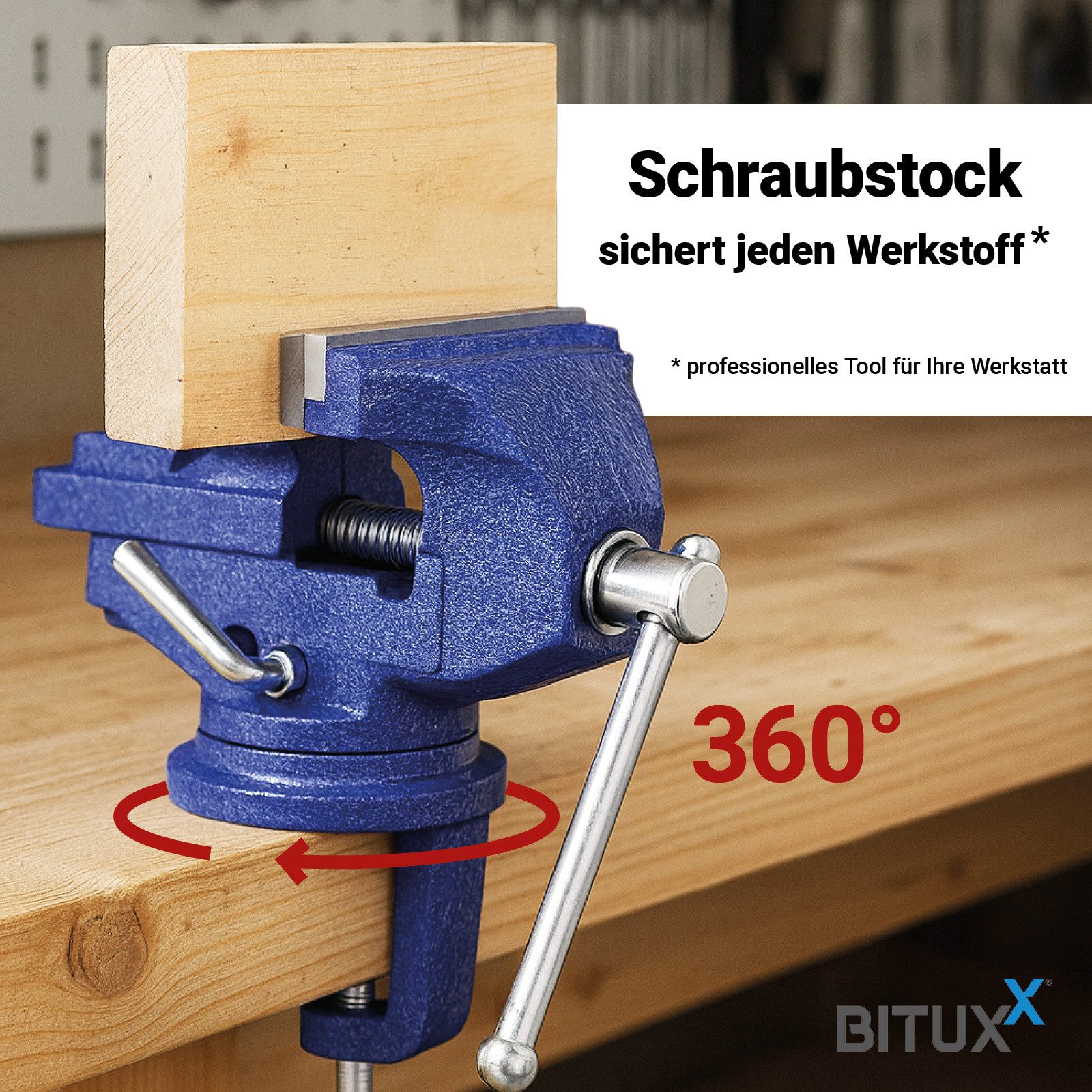 Bituxx Schraubstock Tischschraubstock 80mm, MS-19694 – Bild 4 von 5