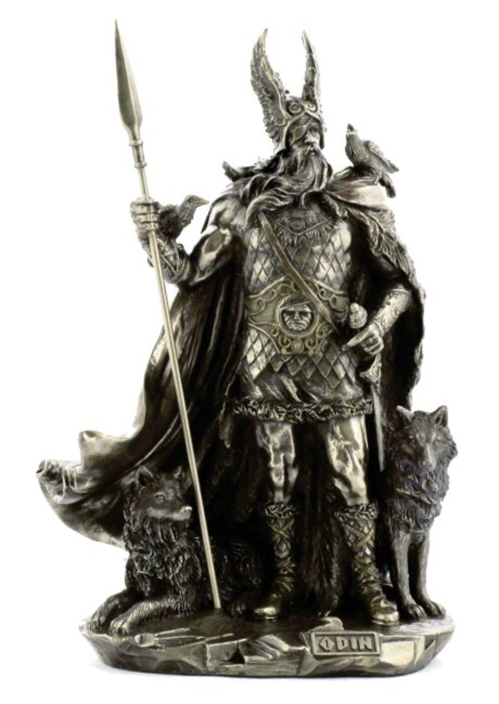 Vogler Dekofigur Göttervater Odin Gott bronz Figur Skulptur Kriegsherr by Veronese