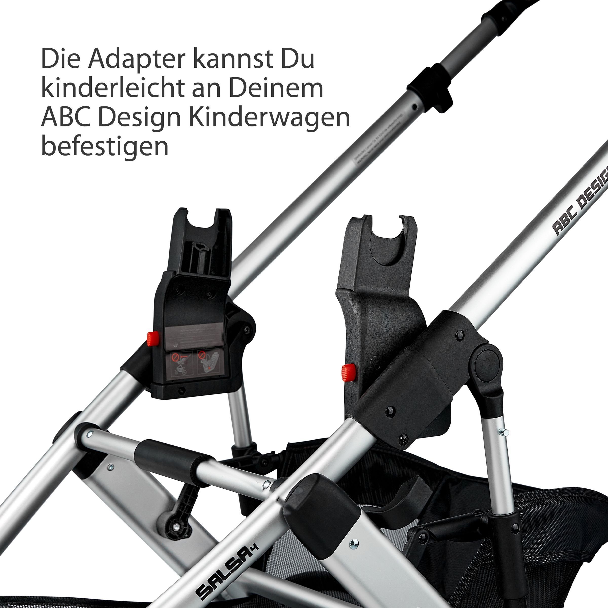 ABC Design Adapter für Autositz Adapter für Salsa, Condor, Turbo, Tereno, Viper, Zoom, Samba, kinderleicht zu montieren, komfort, aus Kunststoff, ‎320 Gramm
