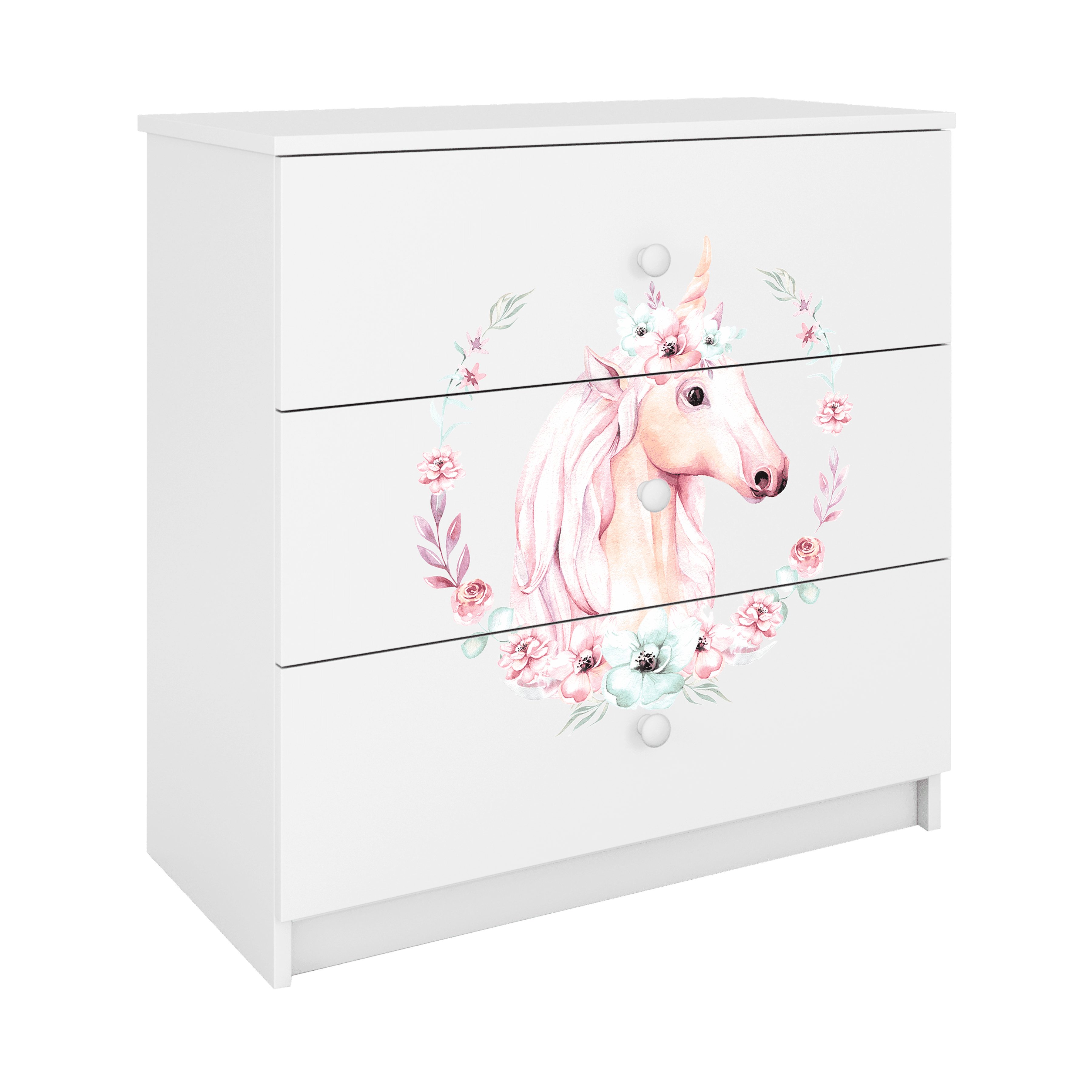 Raumhirsch Furniture Kinderregal Kinderkommode mit Tiermotiven, Spielzeugregal mit Schubladen - Kinderzimmermöbel, stabile Konstruktion, kindgerecht, verschiedene Farben & Designs