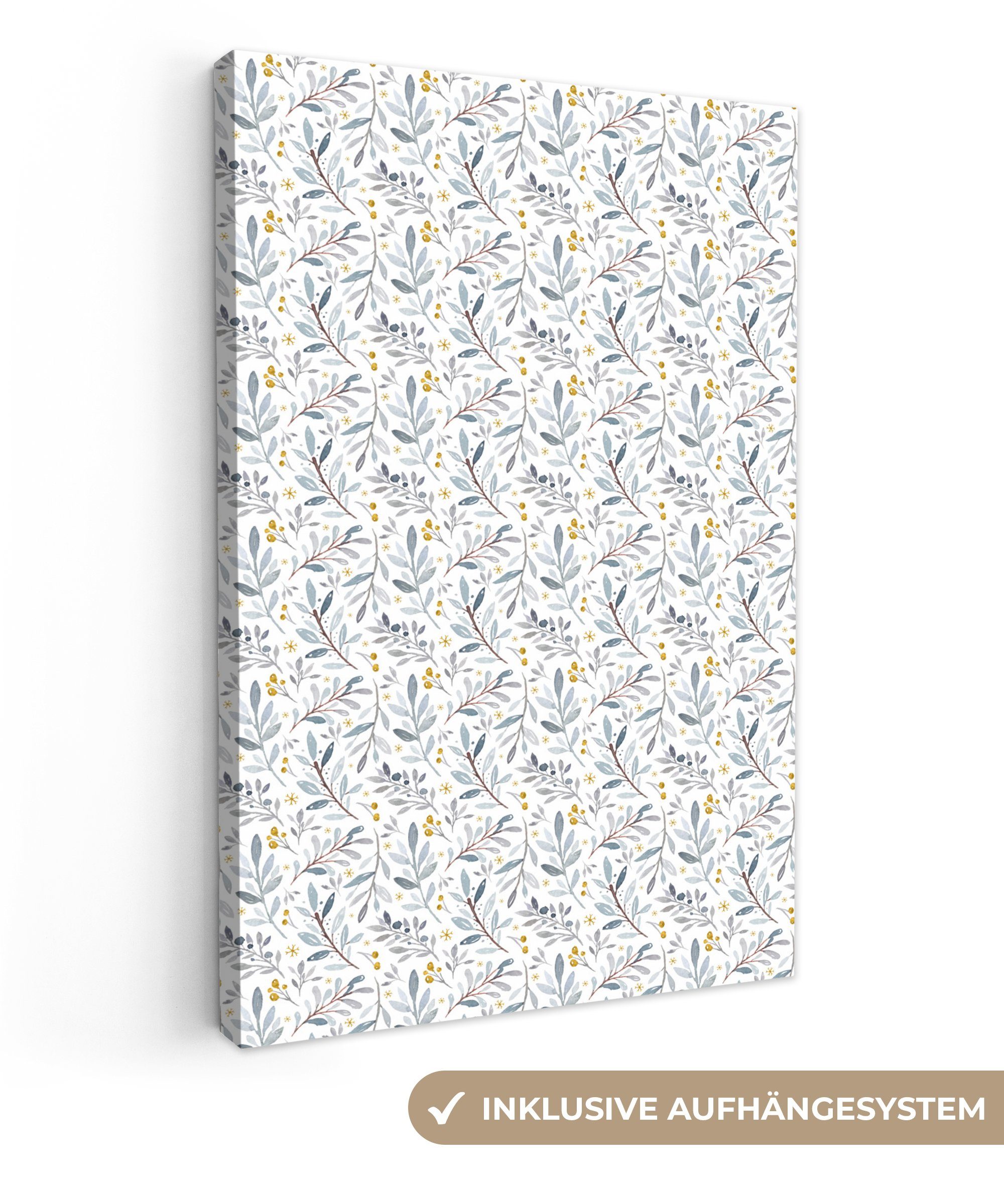 OneMillionCanvasses® Leinwandbild Blumen - Pflanzen - Farben, (1 St), Leinwandbild fertig bespannt inkl. Zackenaufhänger, Gemälde, 20x30 cm