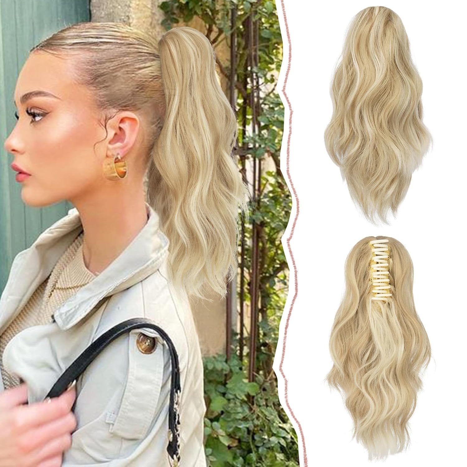 Zaewry Haarspange Ponytail Haarverlängerung Langer Gewellt lockiger Pferdeschwanz