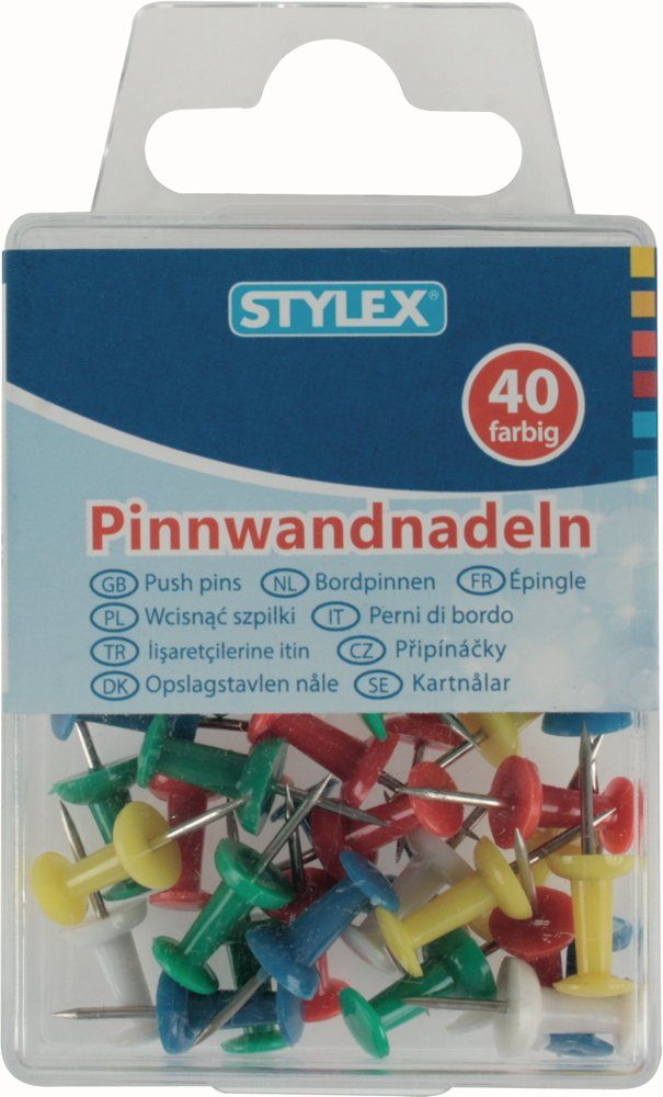 Stylex Pinnwand Stylex Pinnwandnadeln 40 Stk. farbig sortiert