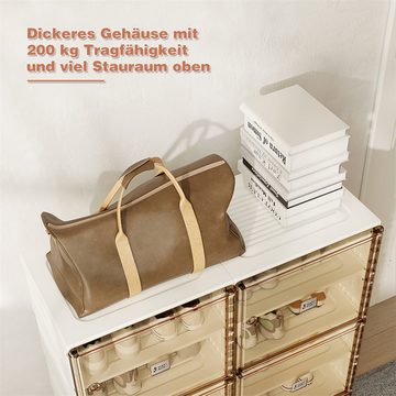 XDeer Schuhschrank Portable Shoe cabinet Living Room, Shoe Box for Closet Stackable Storage Organizer Cabinet with Doors and Shelves