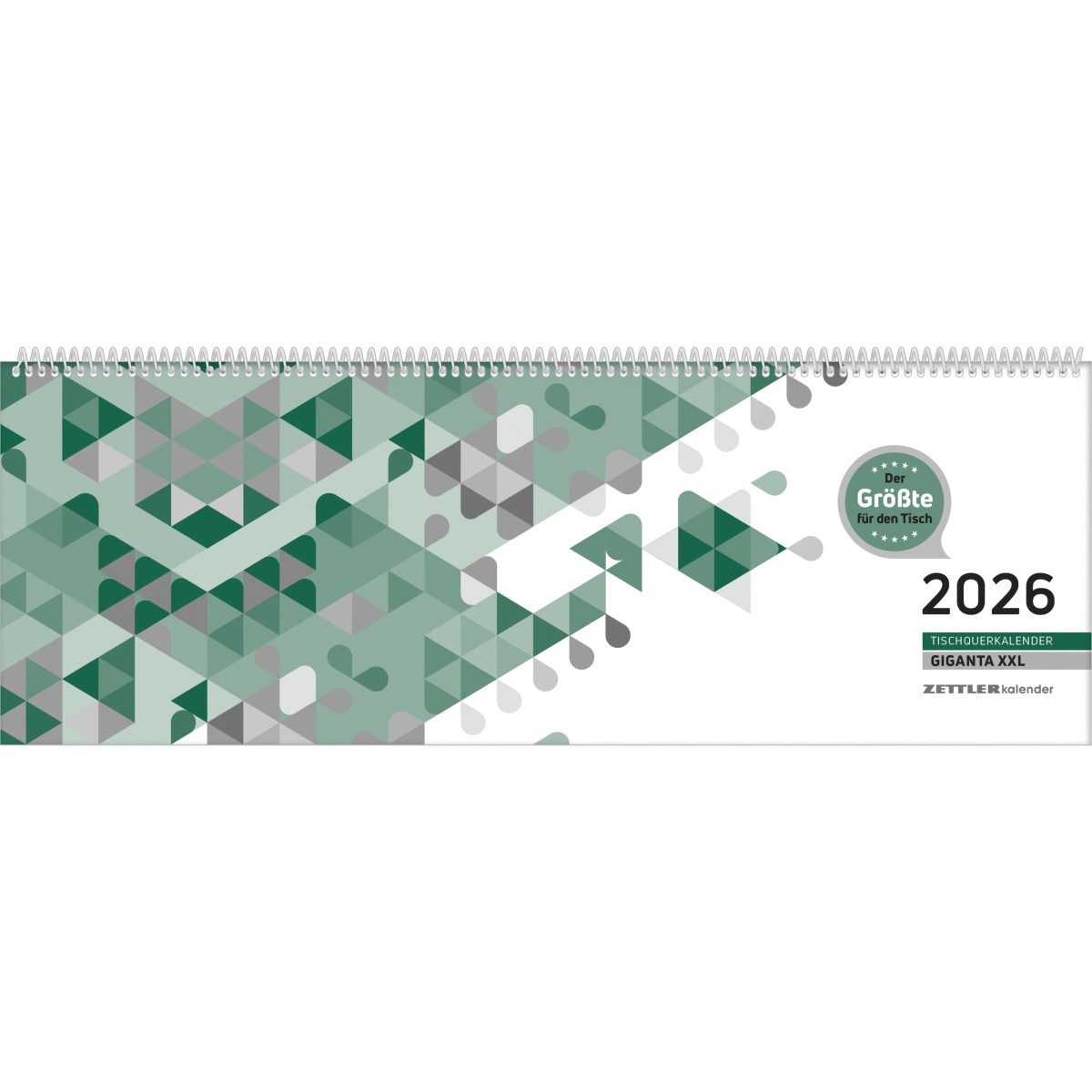 ZETTLER Schreibtischkalender Schreibtischquerkalender Giganta XXL 42,2x14,8cm Kalendarium 2026