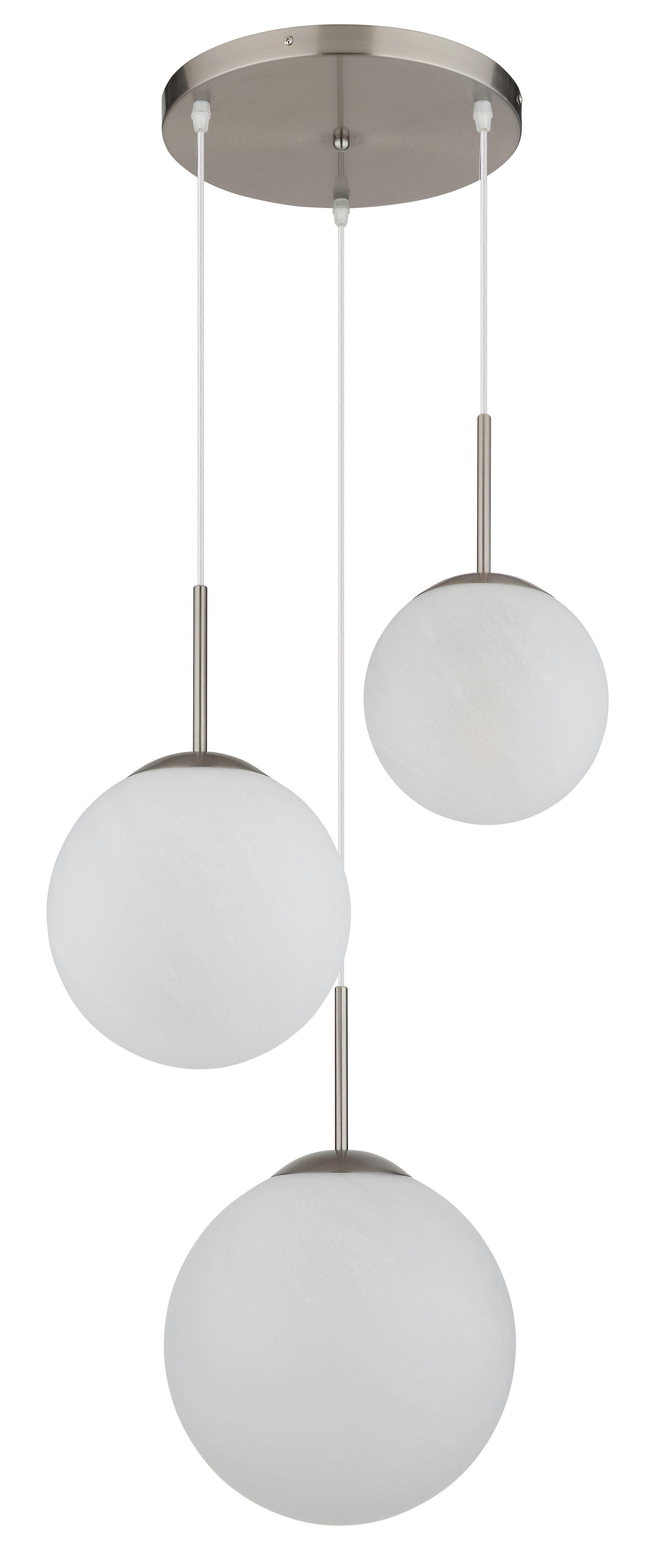 NOWA Pendelleuchte KOP, ohne Leuchtmittel, Hängeleuchte, Hängeleuchte, Glaskugeln opal, alabaster Optik