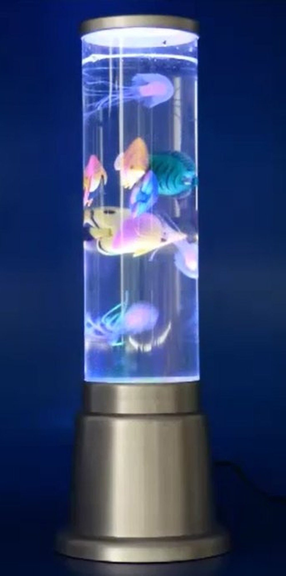 LED Tischleuchte 3496 Wassersäulen LED Lampe Höhe 360 mm 5 x bunte Fische mit Netzteil
