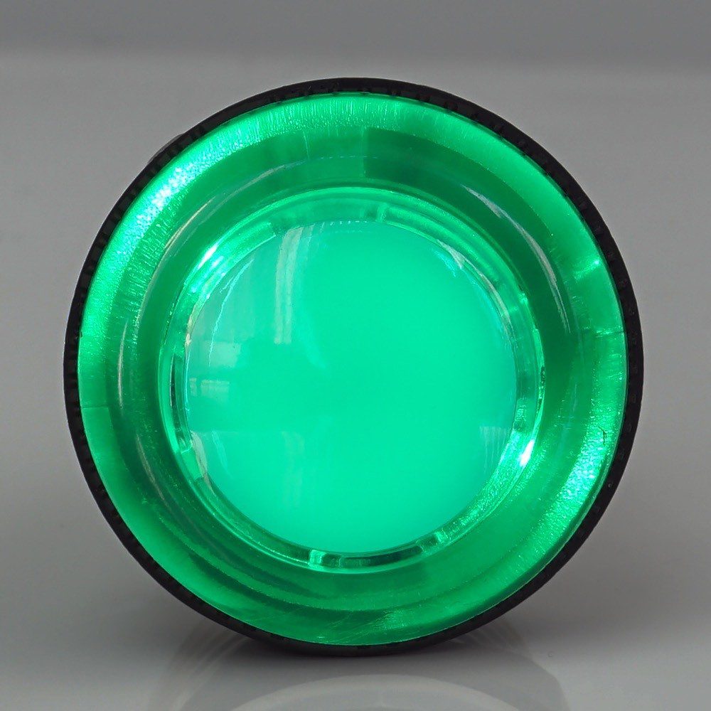 Thumbnail - BerryBase Schalter Arcade Button, 30mm, beleuchtet (LED 5V DC), transparent - Farbe: grün