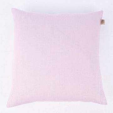 Dekokissen Kissenhülle Erik mit Knopfleiste aus 100 % Leinen 47x47cm rosa