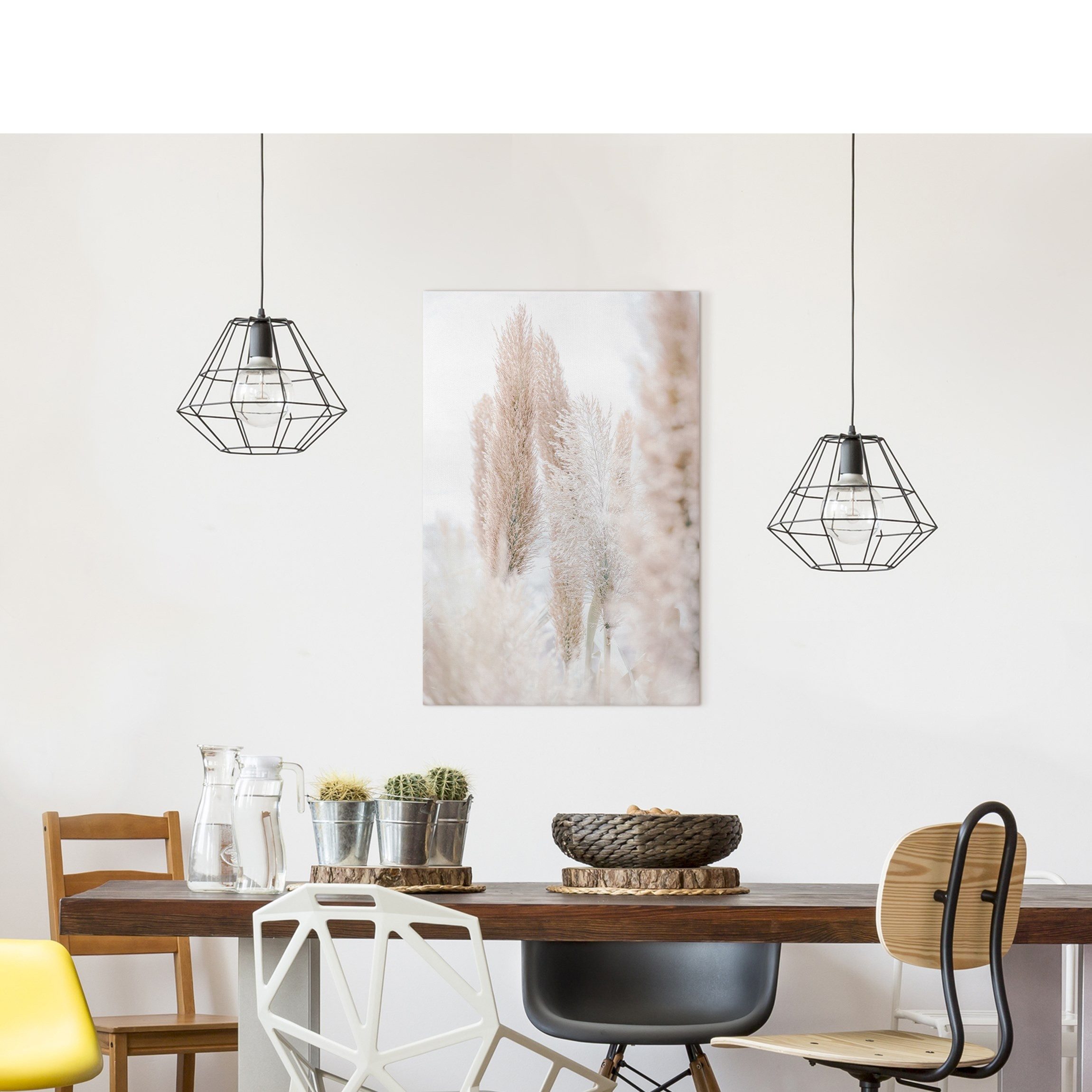 Bilderdepot24 Leinwandbild Kunstdruck Pampasgras Weißen Licht günstig online kaufen