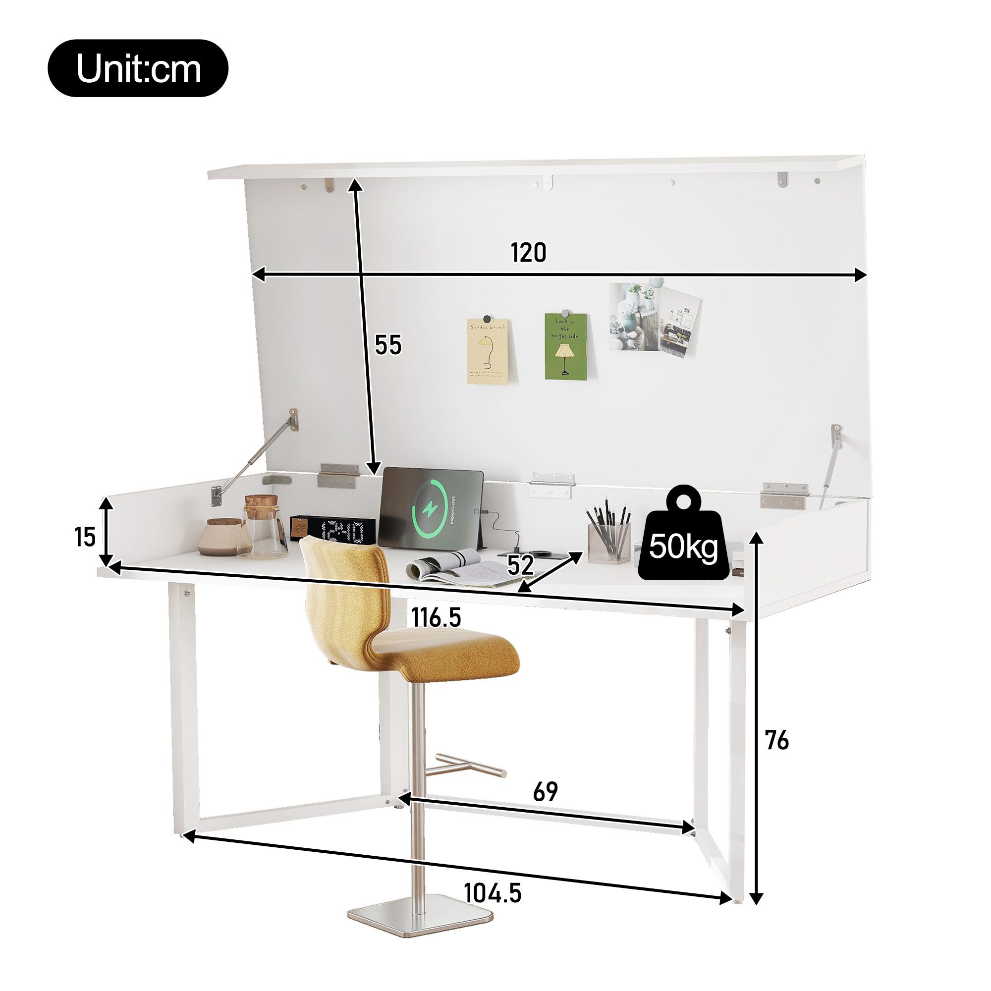Ulife Schreibtisch Faltbarer Schreibtisch 120×55cm, Eckschreibtisch, Klappt günstig online kaufen