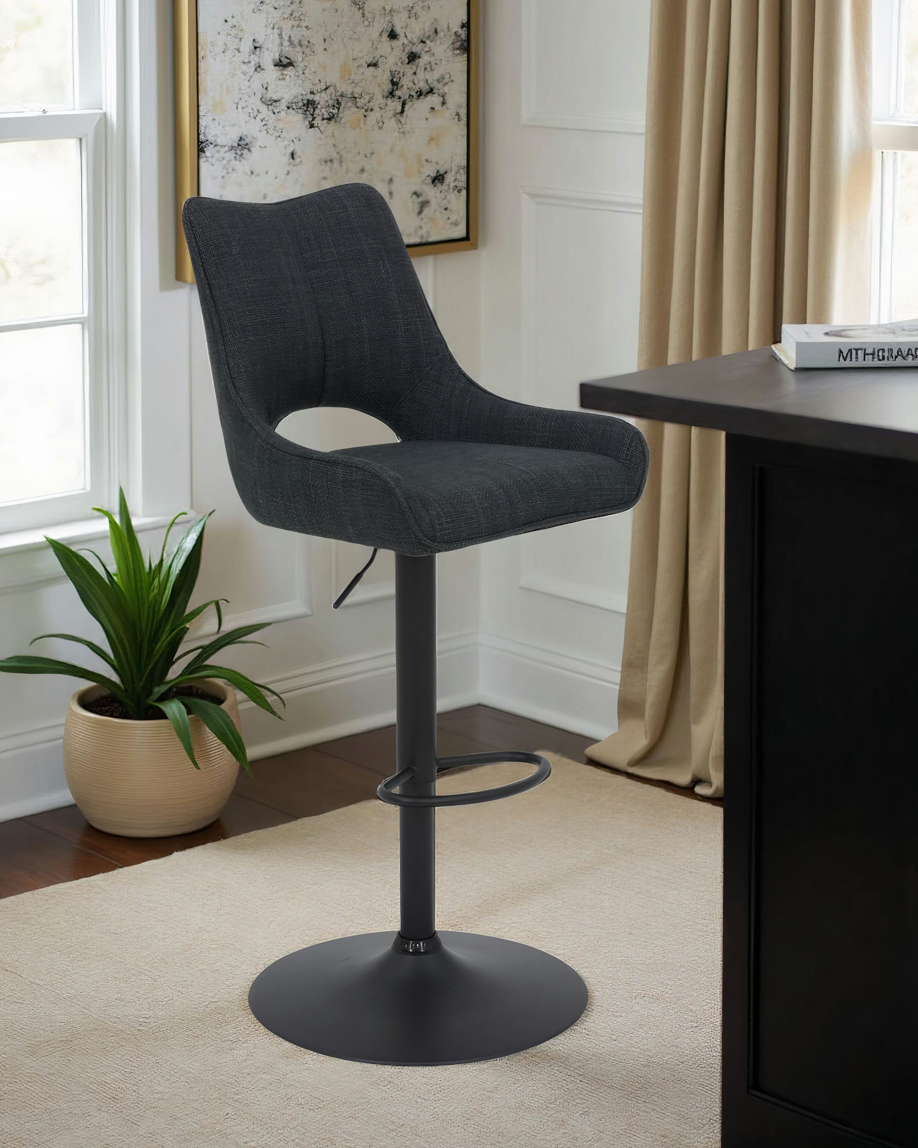 HELA Barhocker ROCKPORT (Set), drehbar,höhenverstellbar,Gasdruckfeder,Rückenausschnitt,Tellerfuß