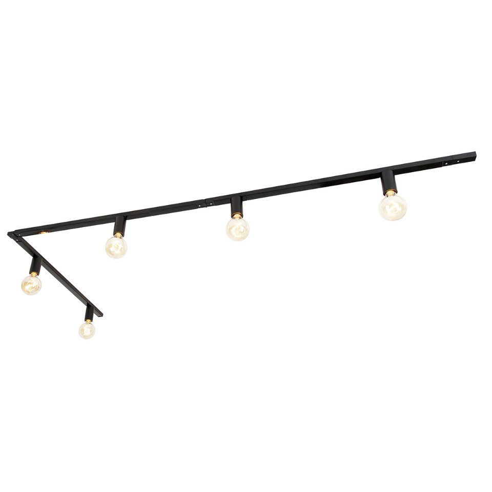 Qazqa Schienensystem-Sets Jeana, ohne Leuchtmittel, E27, Schwarz, Modern, S günstig online kaufen
