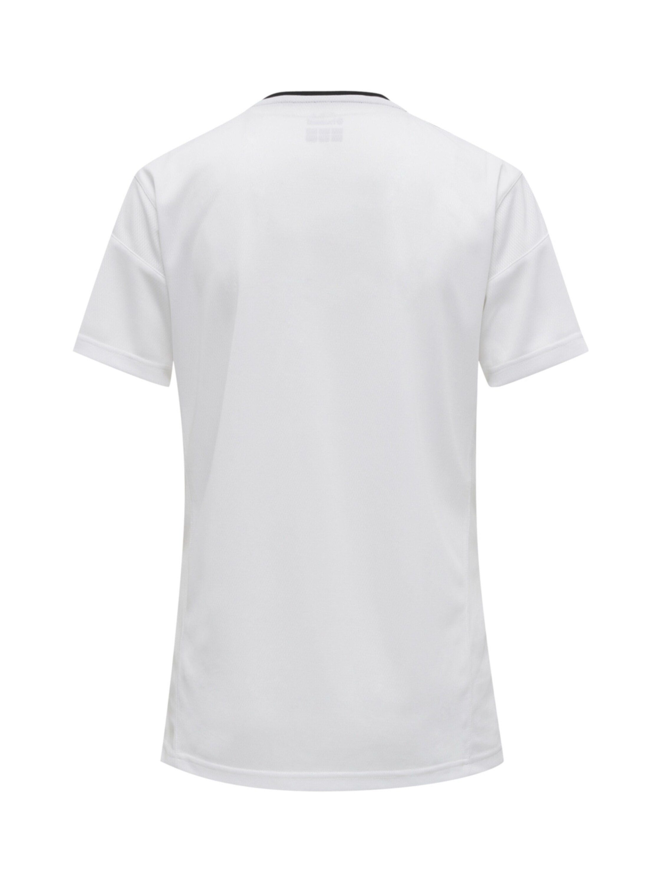 Plain/ohne AUTHENTIC hummel weiss Funktionsshirt Seitenstreifen (1-tlg) Details, POLY