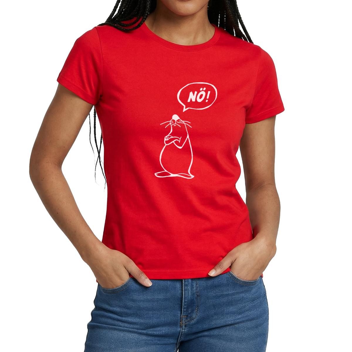 Spreadshirt T-Shirt Maus Lustiger Spruch Nö Bevor Du Fragst Nein Frauen T-S günstig online kaufen