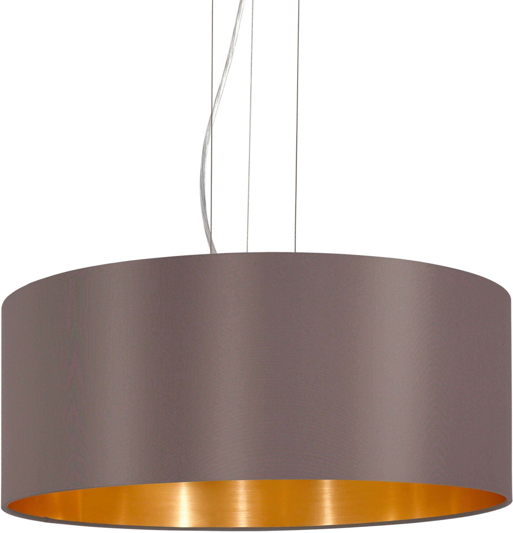 EGLO Hängeleuchte MASERLO, Leuchtmittel wechselbar, ohne Leuchtmittel, Pendelleuchte, Pendellampe, Wohnzimmer, Esszimmer, gemütlich, 110x53cm