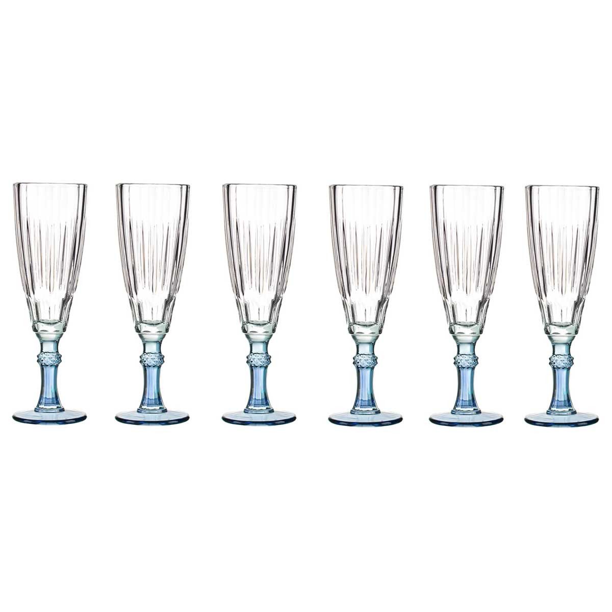 Vivalto Weinglas Weinglas mit buntem Fuß, 170 ml, 6 Stück, Glas