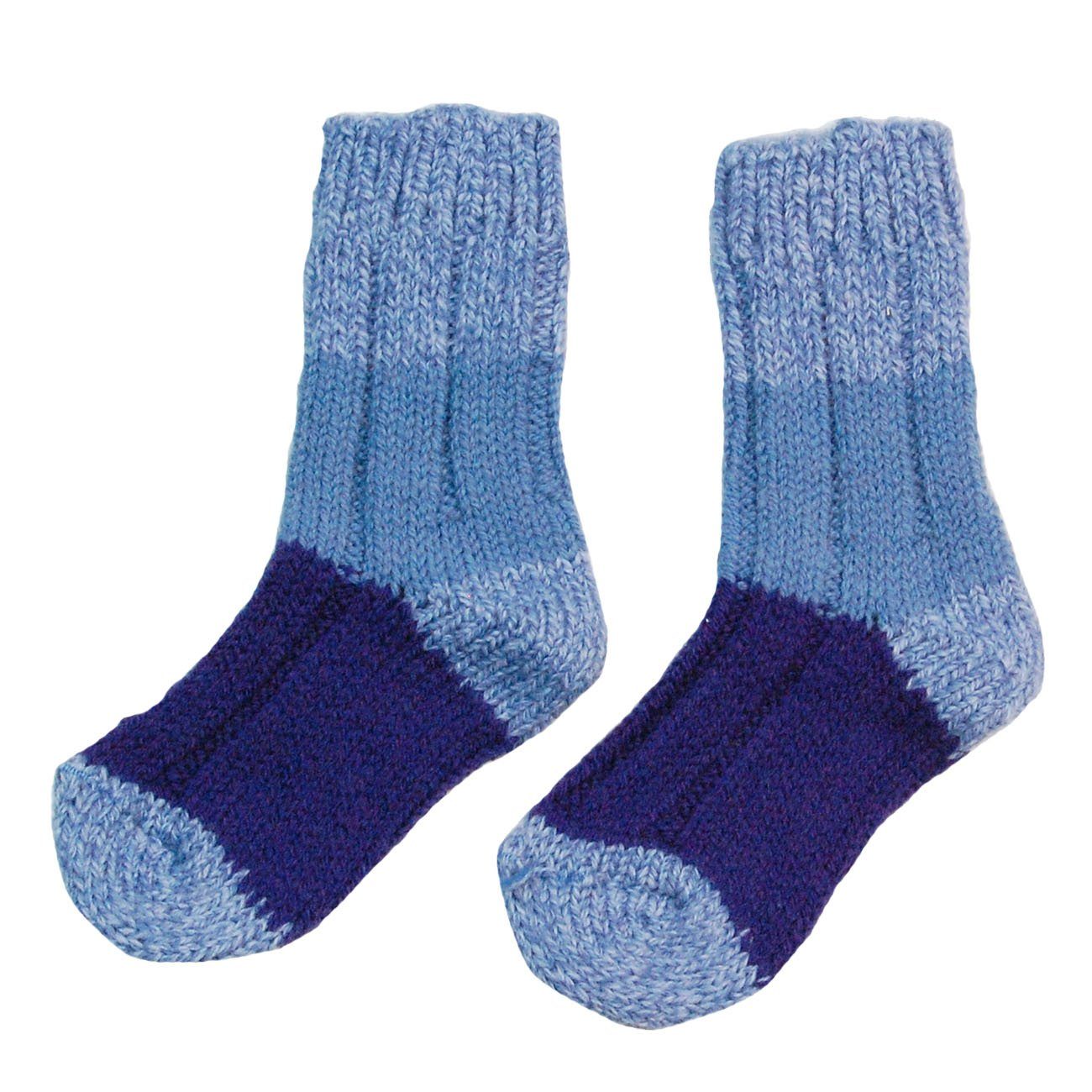 mit Socken, comb s.Oliver Jungen Kinder & (Packung, Mädchen 1 Kindersocken Langsocken Paar) blue S20202 Strick 1-Paar, Baumwolle, 30