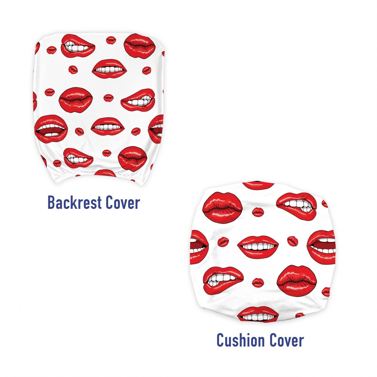 Lippen dekorative rot mit Bürostuhlhusse Stretchgewebe, Gestures Schutzhülle Abakuhaus, Frau aus