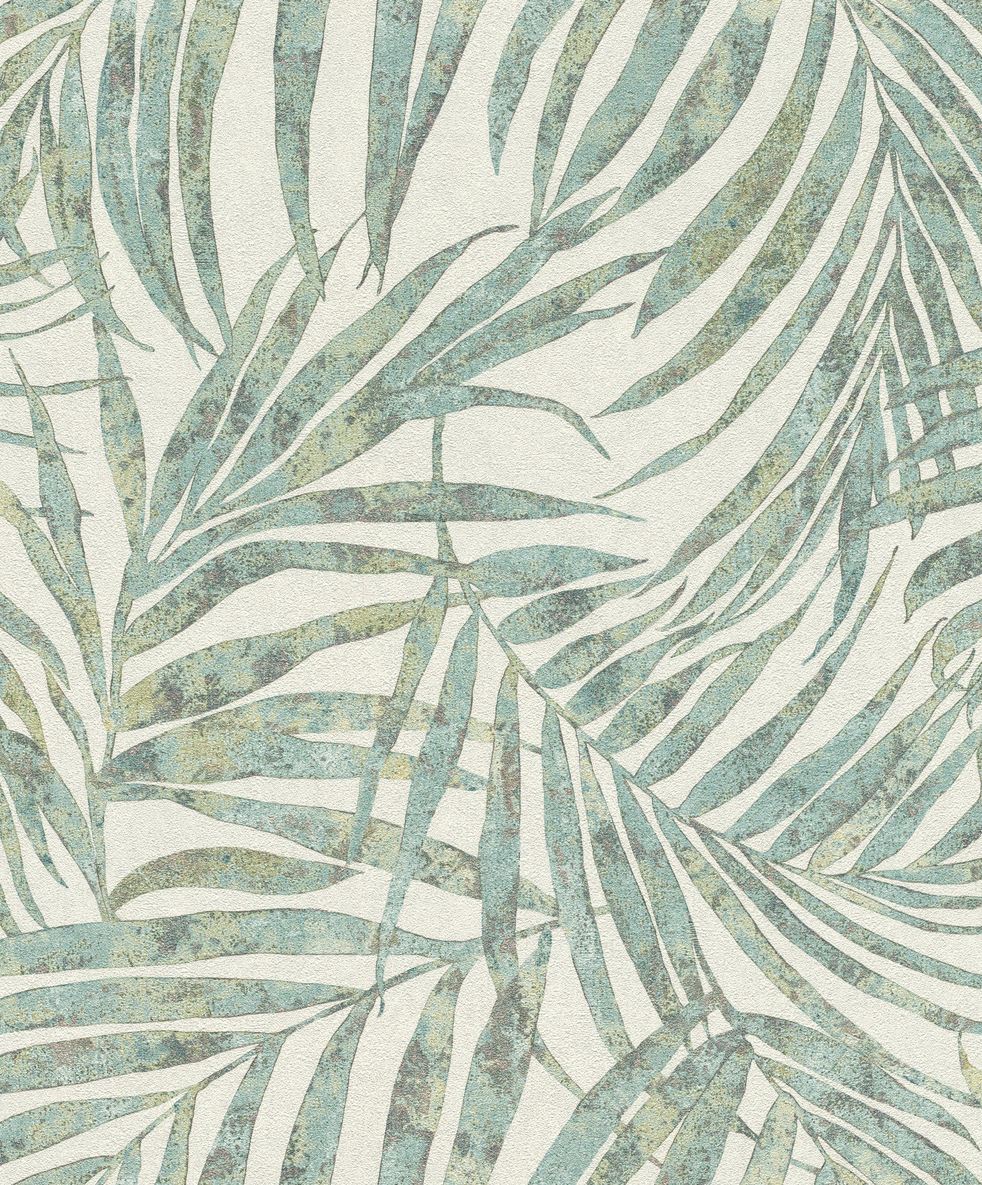Rasch Vliestapete Linares, botanisch, hochwaschbeständig lichtbeständig, (1 grün/weiß gut St), tropisch