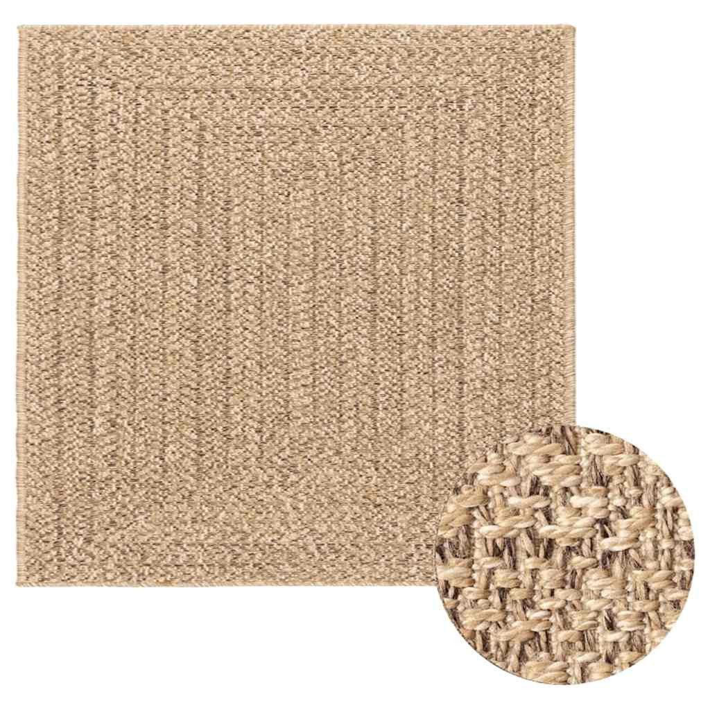 vidaXL Teppich Teppich ZIZUR 120x120 cm Jute-Optik Indoor und Outdoor, Quad günstig online kaufen