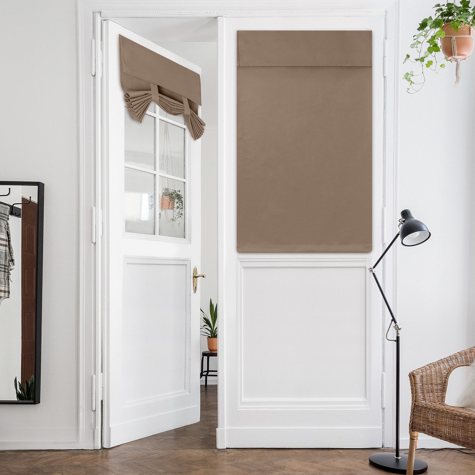 BYSURE Türvorhang Französische Türvorhänge, Sichtschutz, Verdunkelung für Glastüren (1 St), Klettband, blickdicht, Türgardine Einfache Montage für Küche Wohnzimmer Bad