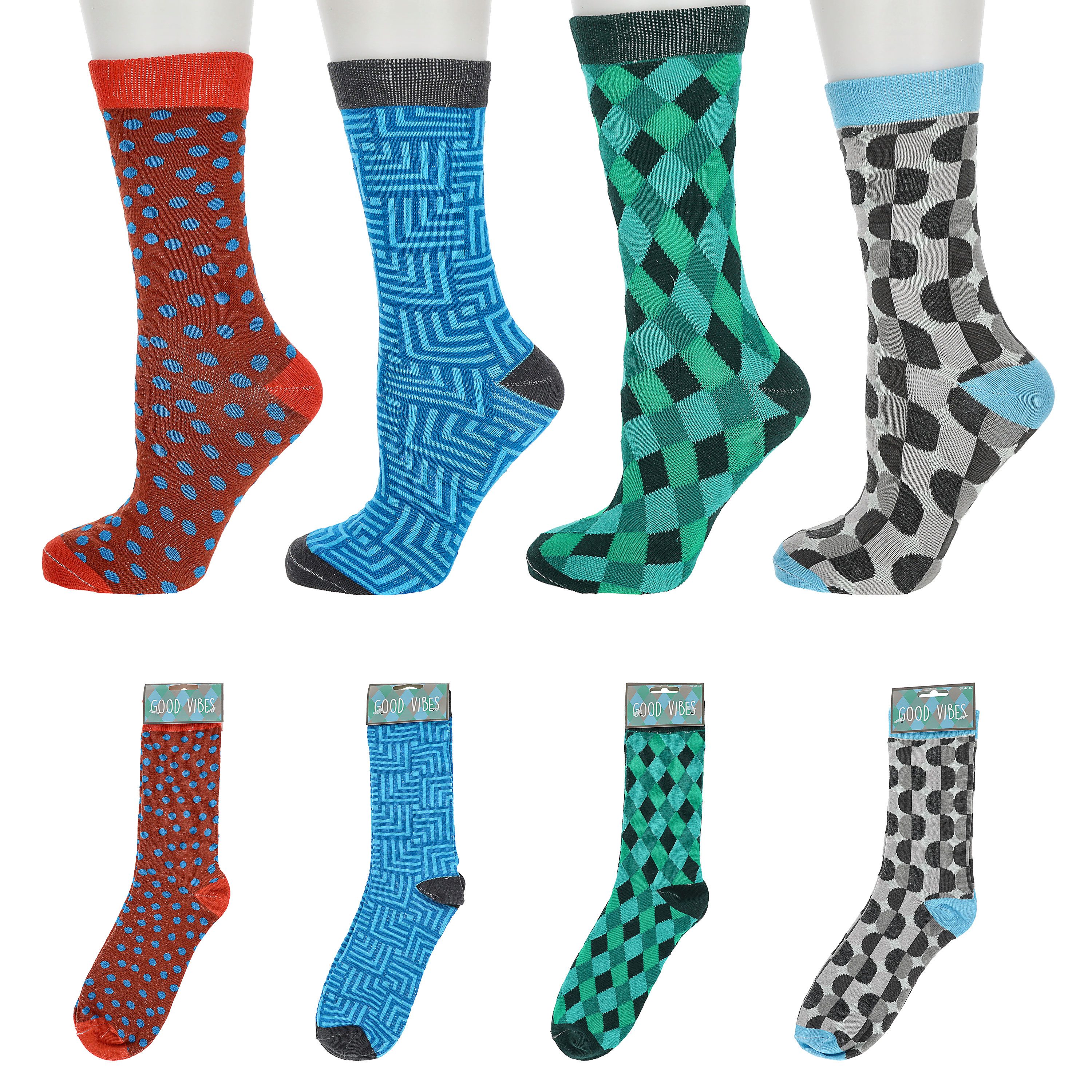 CEPEWA Socken Herrensocken Color 4er Pack 42-46 bunt Polyester Baumwolle Elasthan – Bild 4 von 5