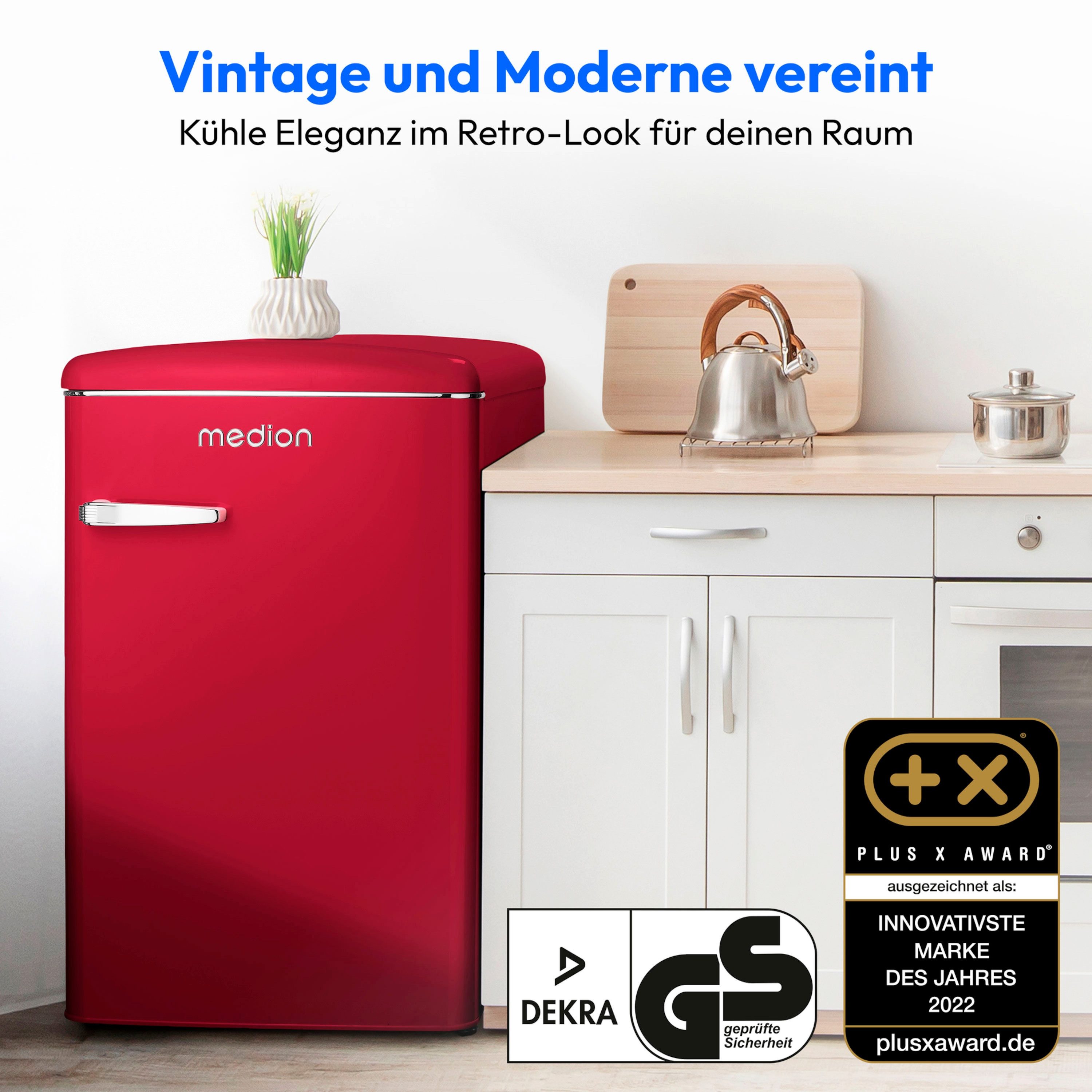 Medion® Gefrierschrank MD37790, 89.5 cm hoch, 55 cm breit, 108L Nutzinhalt,95L Kühlschrank,13L Gefrierfach, LED Innenbeleuchtung