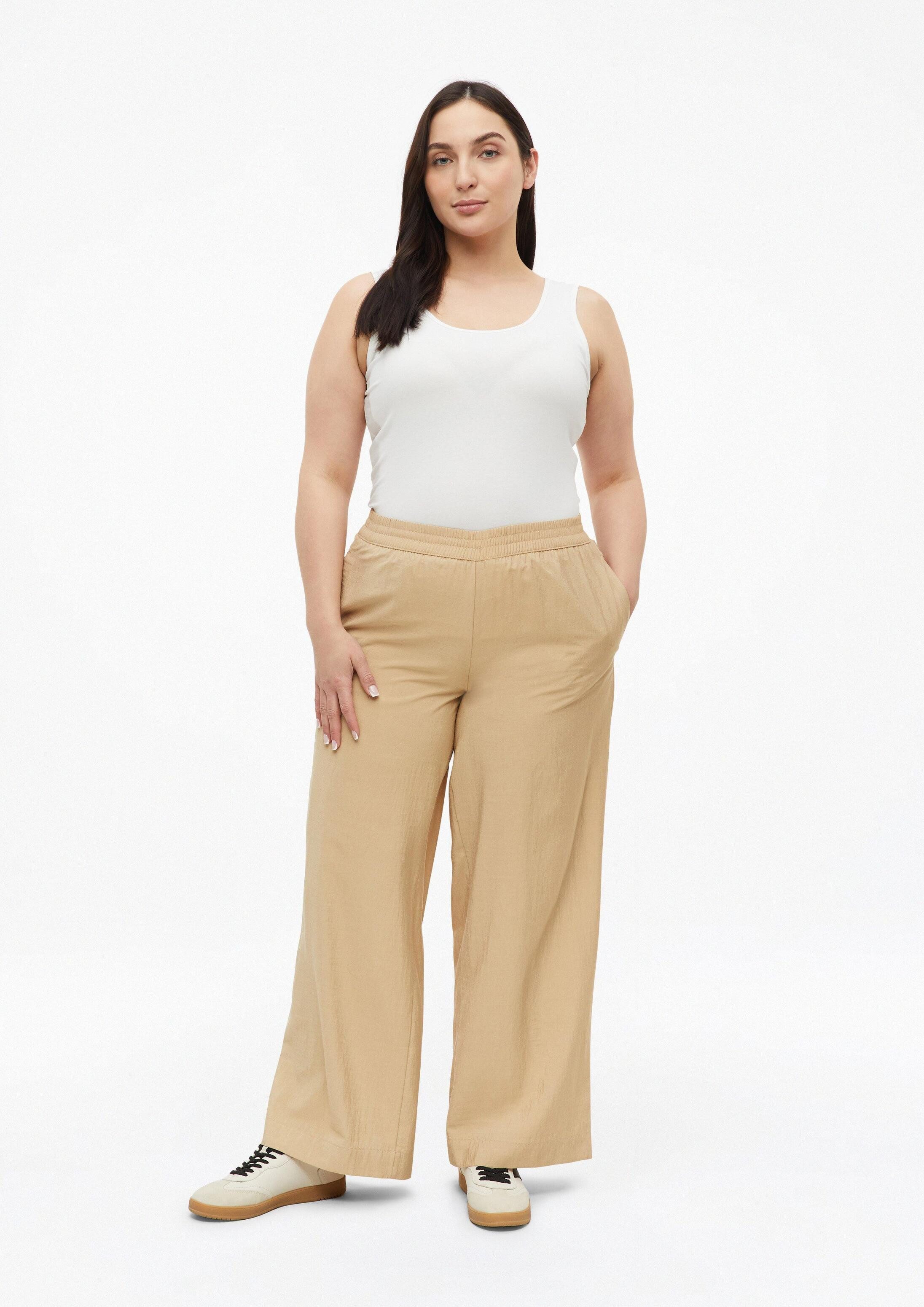 s.Oliver Chinos Hose Leichte Wide Leg Hose mit Elastikbund