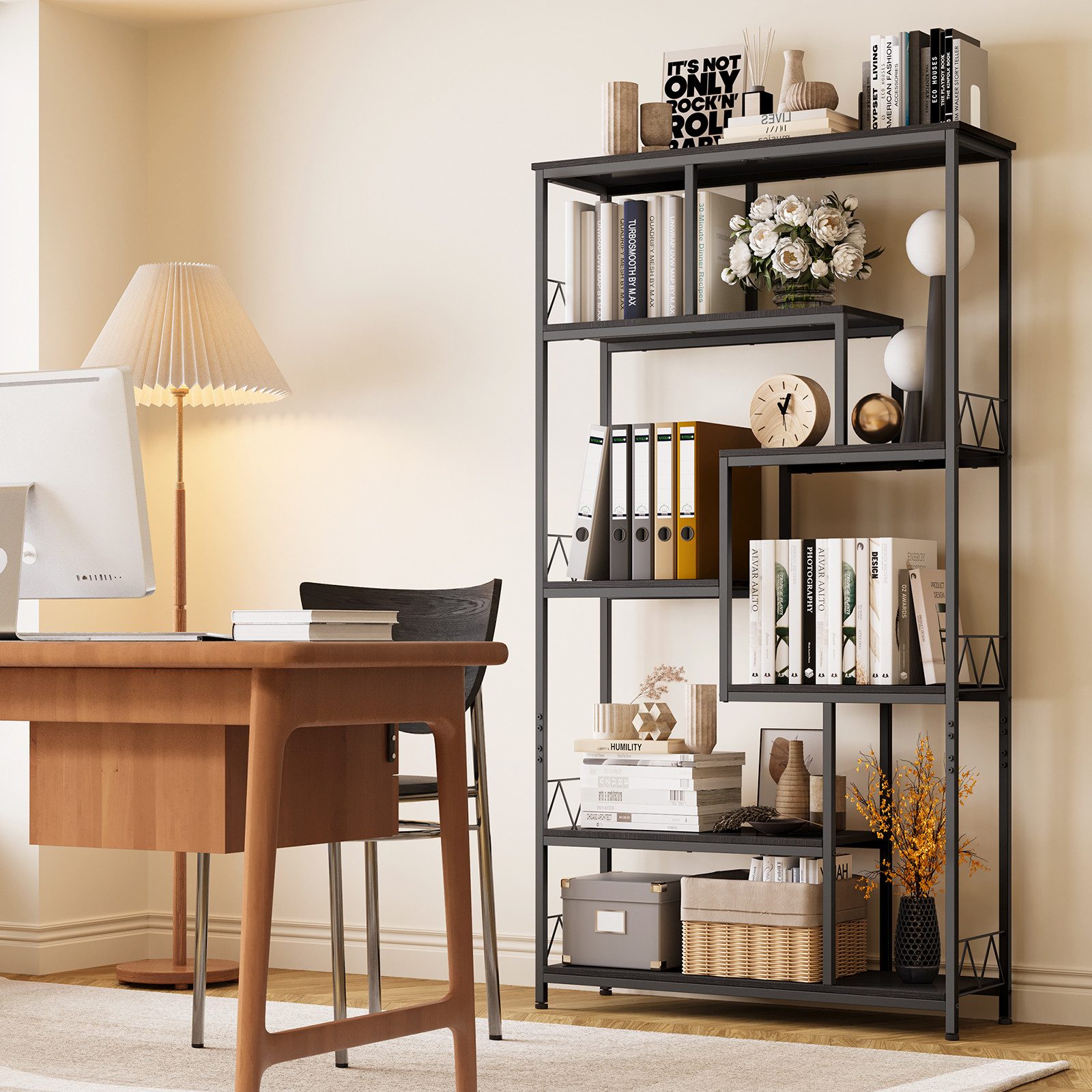 Bealife Bücherregal Metall, Standregal mit 6 günstig online kaufen