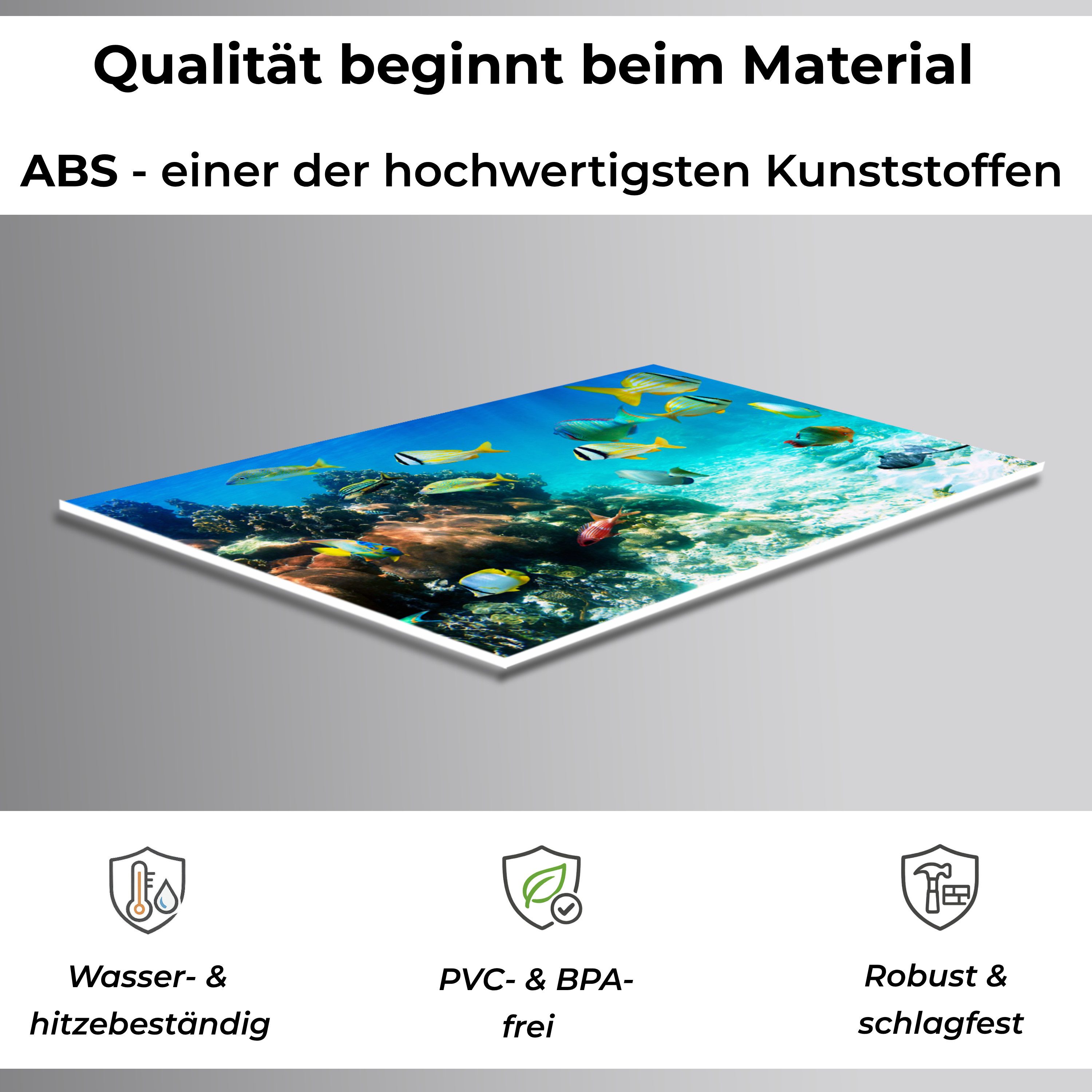 Rodnik Küchenrückwand Unterwasserwelt, monolithische ABS-Platte mit Direktdruck, formstabil und langlebig