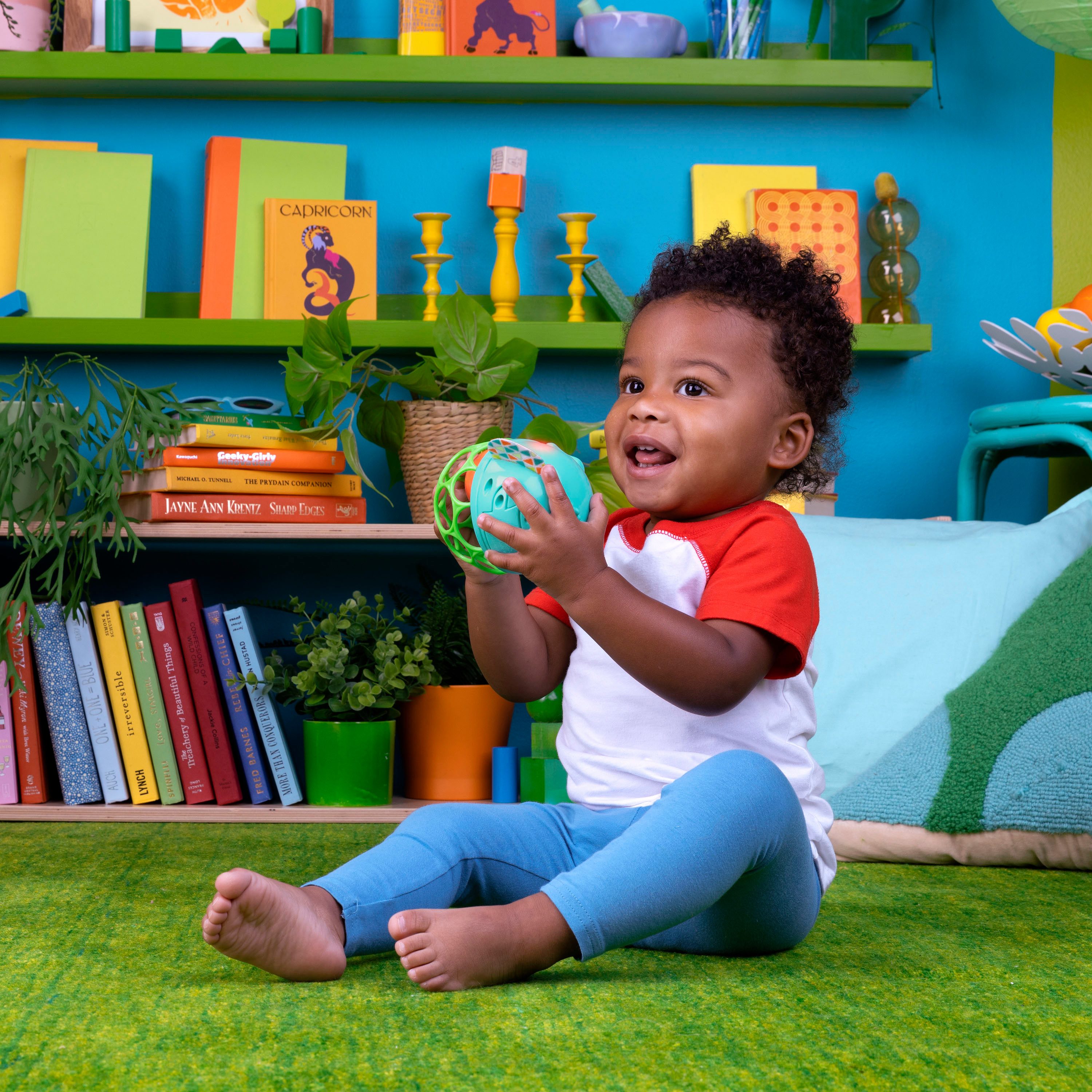 Bright Starts Lernspielzeug Giggle & Glow Musical Light-Up Toy, mit Licht und Sound
