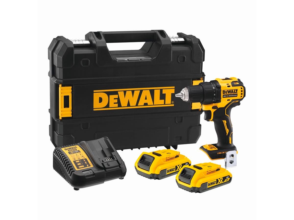 DeWalt Akku-Bohrschrauber 18 V, 18 V, max. 1650 U/min, (Set), inkl. 2 Akkus und Schnellladegerät