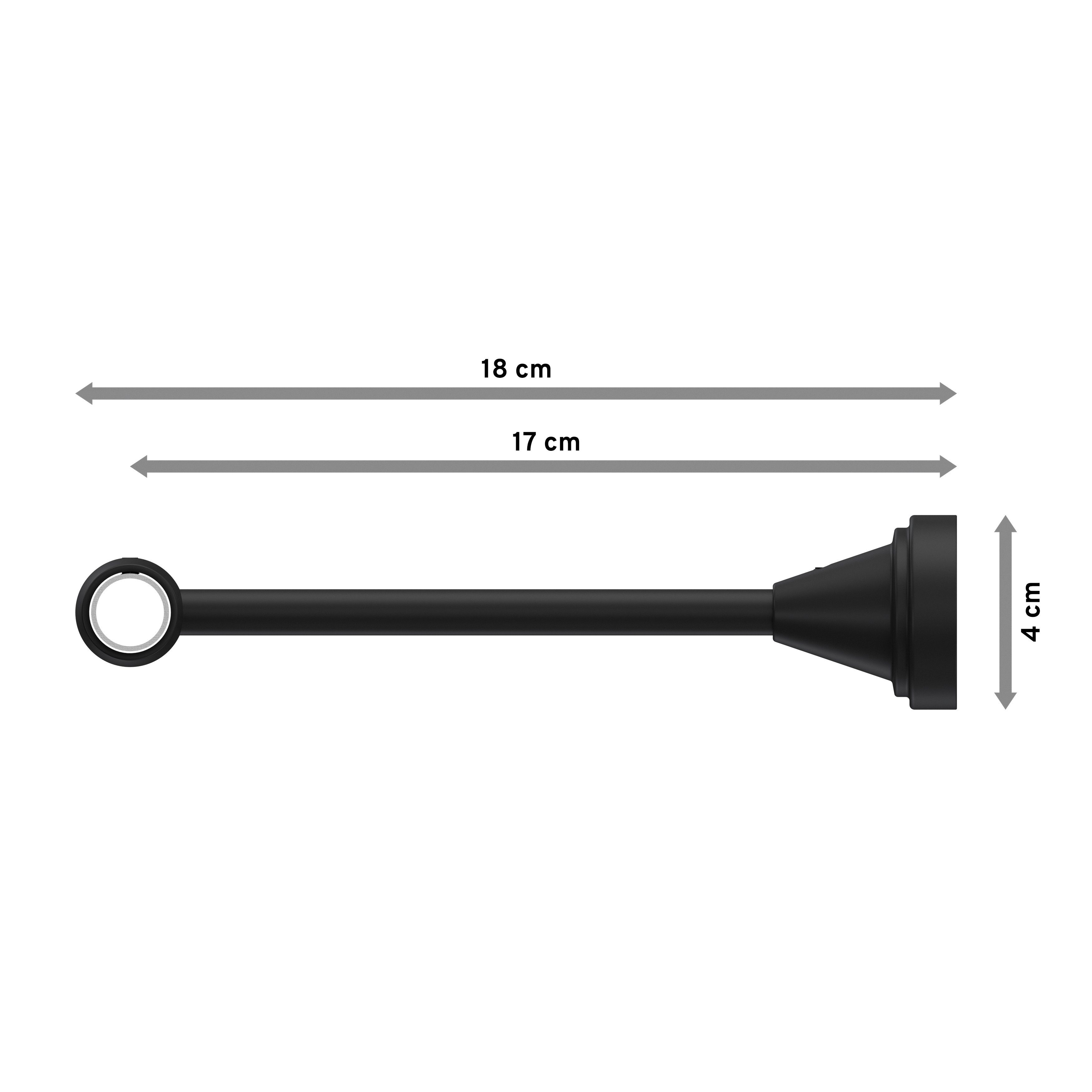 INTERDECO Gardinenstange Primus Paolo, Ø 16 mm, 1-läufig, Wandmontage, Deckenmontage, Schwarz