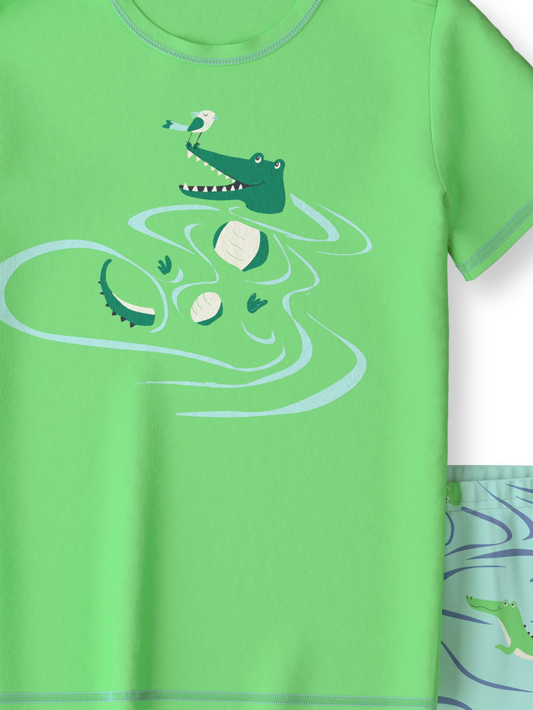 CALIDA Pyjama Toddlers Crocodile Kinder (2 tlg) aus 100% Baumwolle, natürliche Temperaturregulierung, pflegeleicht