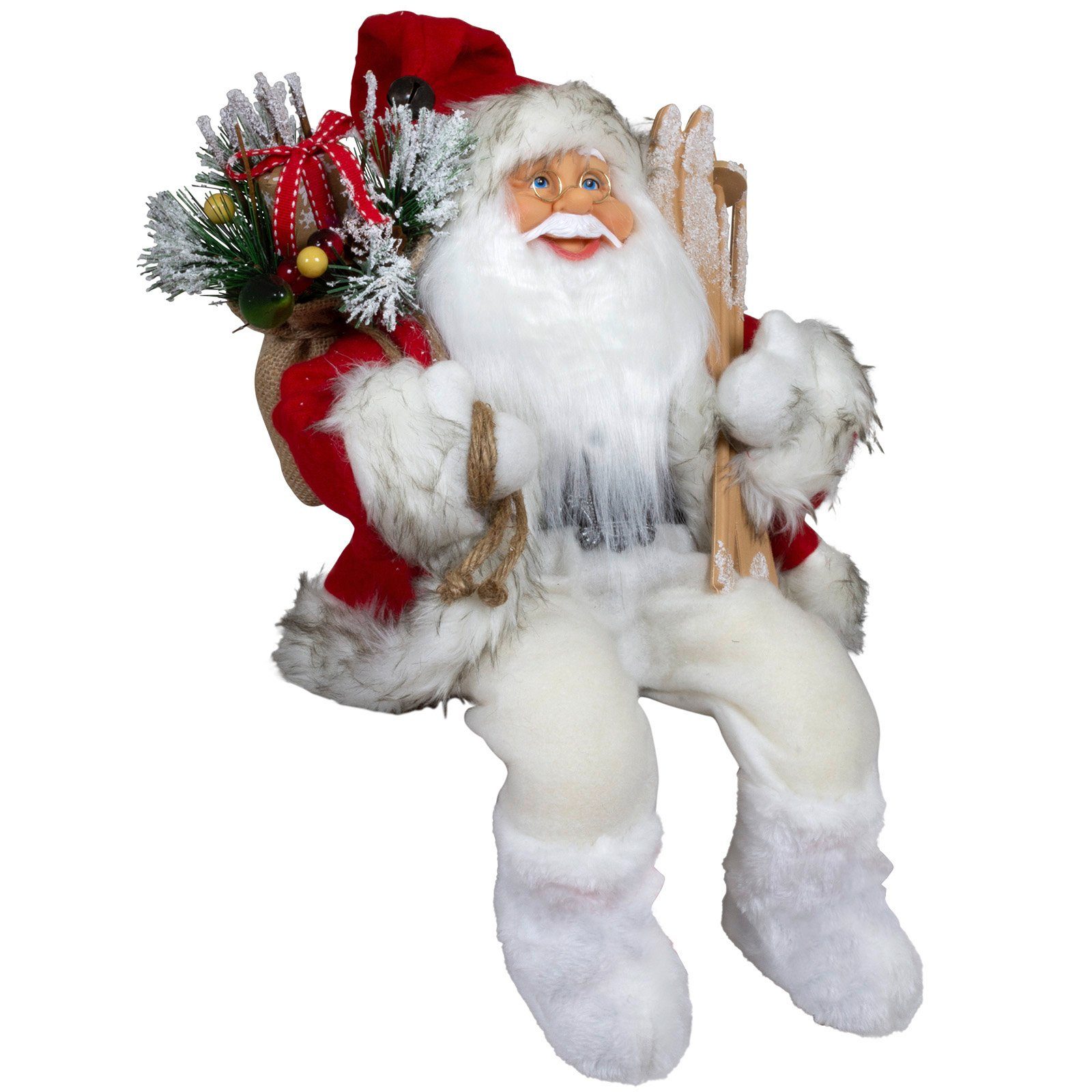 Christmas Paradise Weihnachtsmann Morten 45cm, sitzend (Dekofigur rot-weiß, 1 St., Weihnachtsdeko), Kantenhocker zum Hinsetzen – Bild 3 von 4