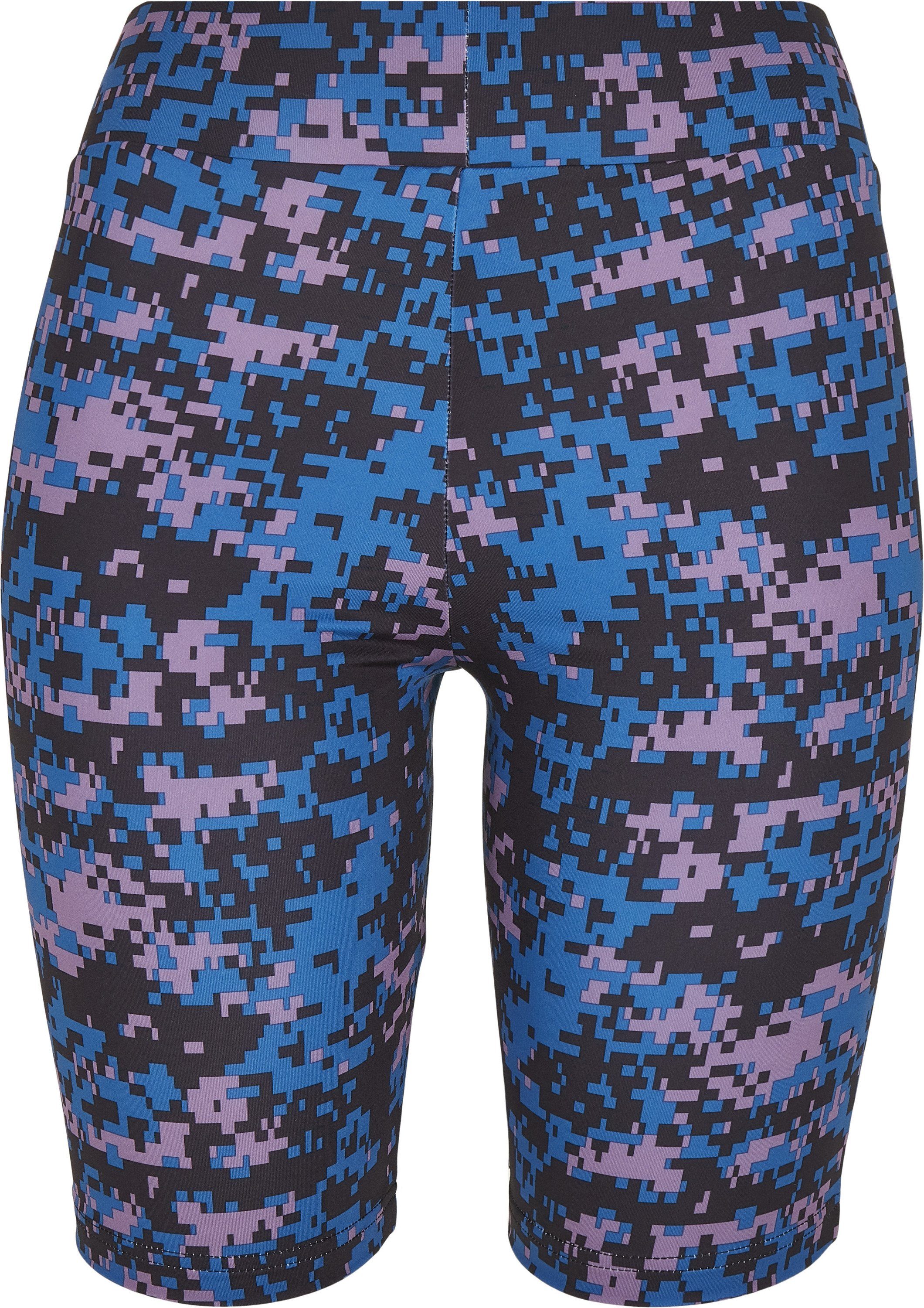 URBAN CLASSICS Stoffhose Damen Ladies High Waist Camo Tech Cycle Shorts (1-tlg) digitl duskviolet camo