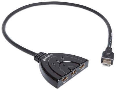 MANHATTAN Ablageelement Manhattan 1080p 3-Port HDMI-Switch integriertes Kabel sw