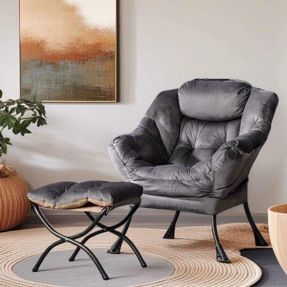 HollyHOME Relaxsessel Armlehnensessel, Ohrensessel mit Hocker (2er-Set, bes günstig online kaufen