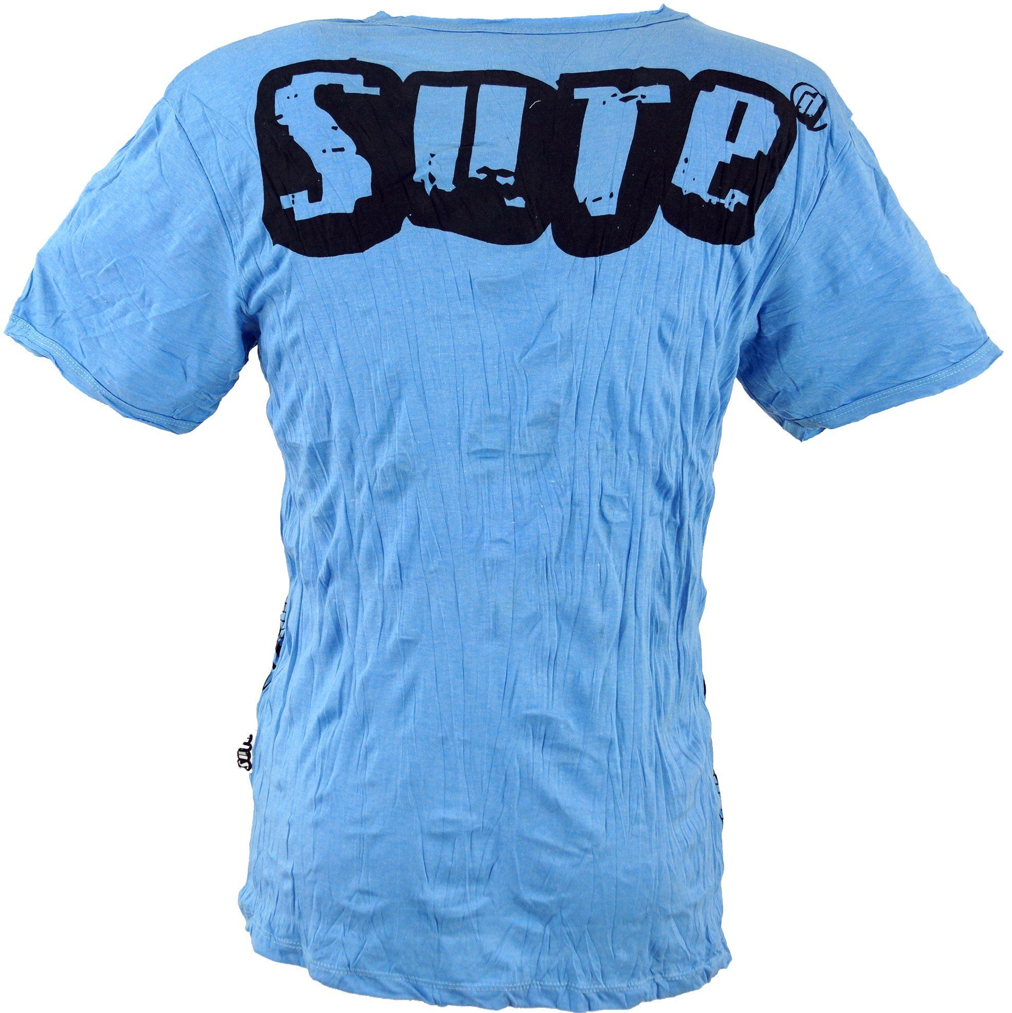 Guru-Shop T-Shirt Sure Style, T-Shirt Dämon Bekleidung Festival, hellblau alternative - Goa