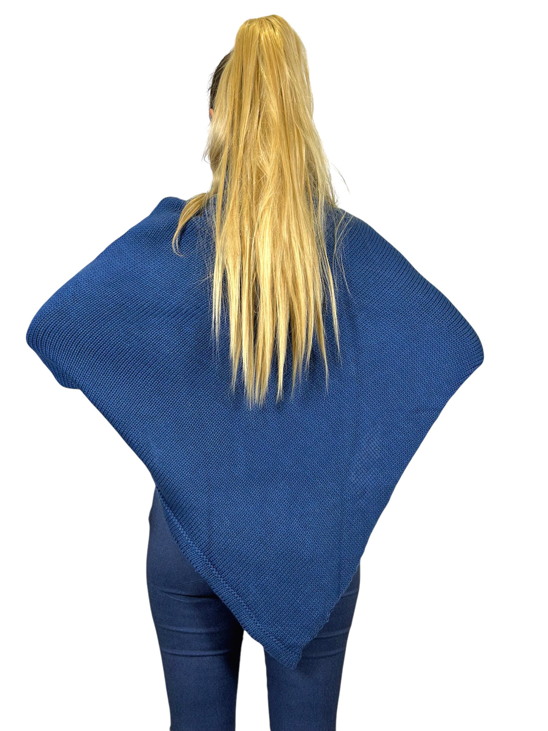 Mississhop Strickponcho Poncho Strick Sweatshirt Pullover Umhang Überwurf