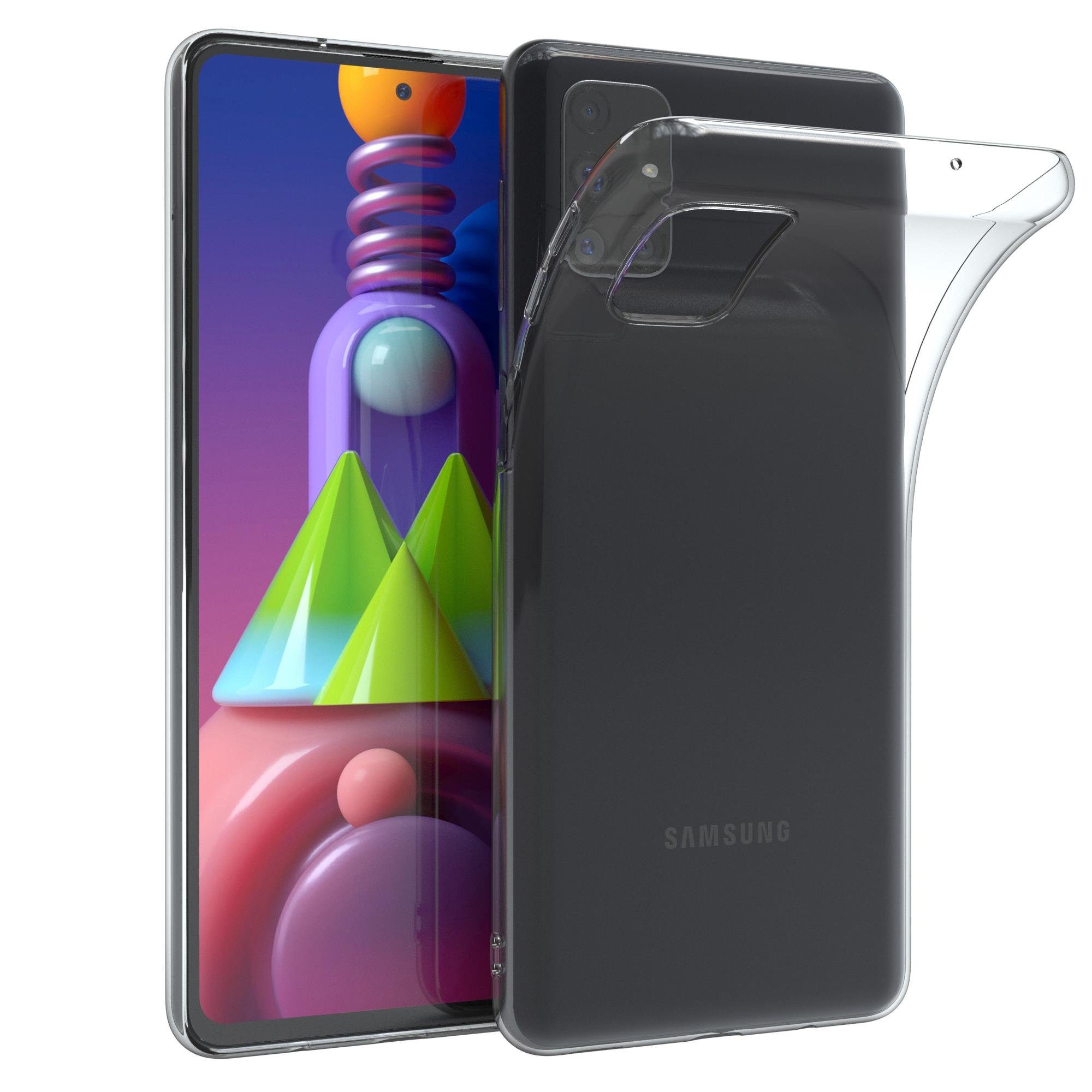 EAZY CASE Handyhülle Slimcover Clear für Samsung Galaxy M51 6,7 Zoll, durchsichtige Hülle Ultra Dünn Silikon Backcover TPU Telefonhülle Klar