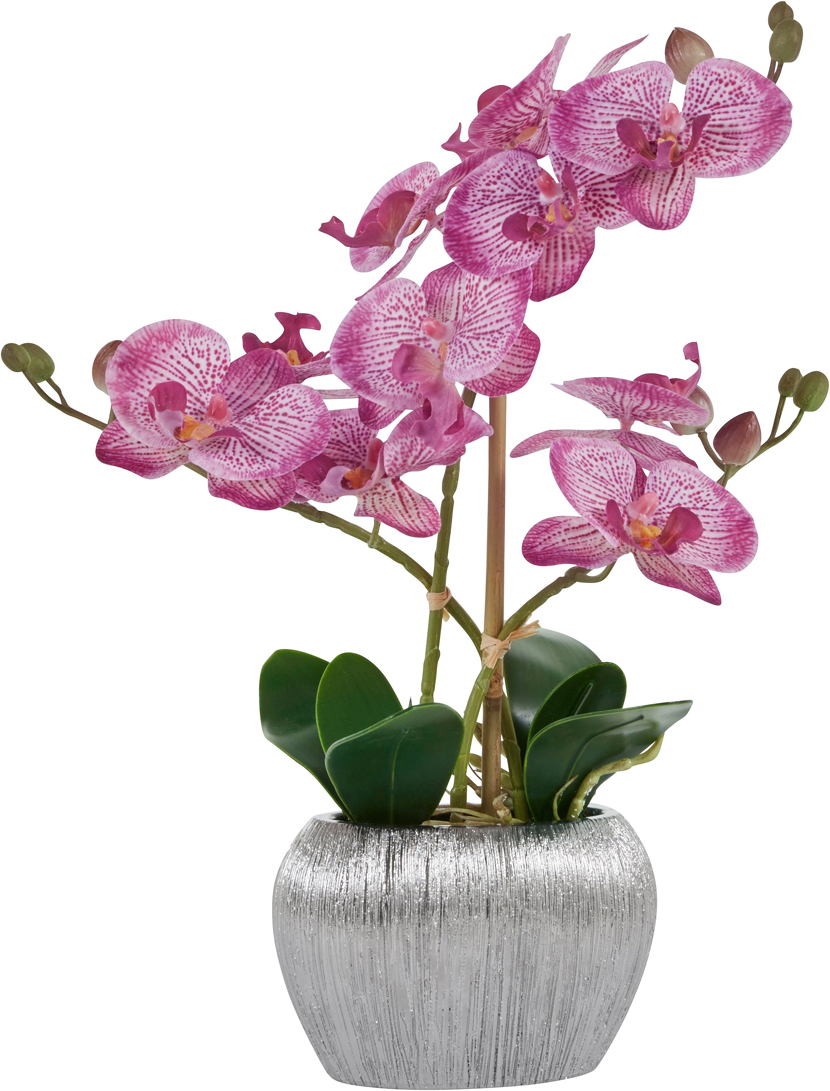 Kunstpflanze Orchidee, Home affaire, Höhe 38 cm, Kunstorchidee, im Topf lila