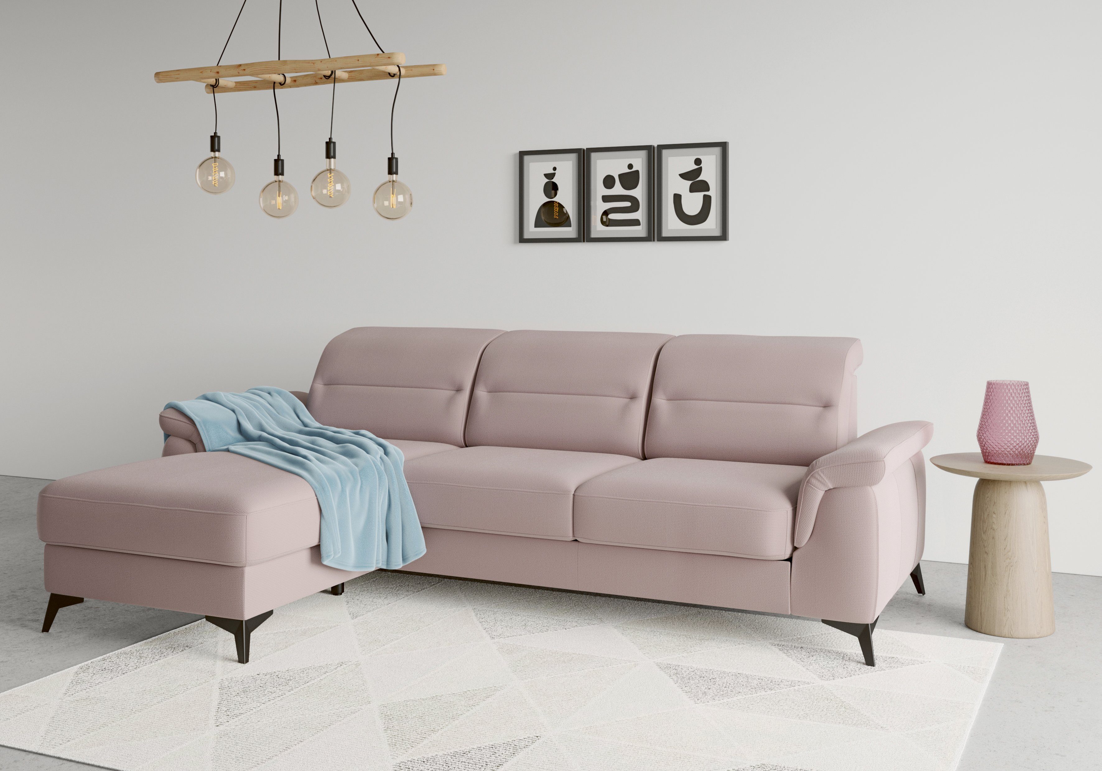 sit&more Ecksofa Sinatra, mit Recamiere, und mit Armteilfunktion optional Kopfteilverstellung