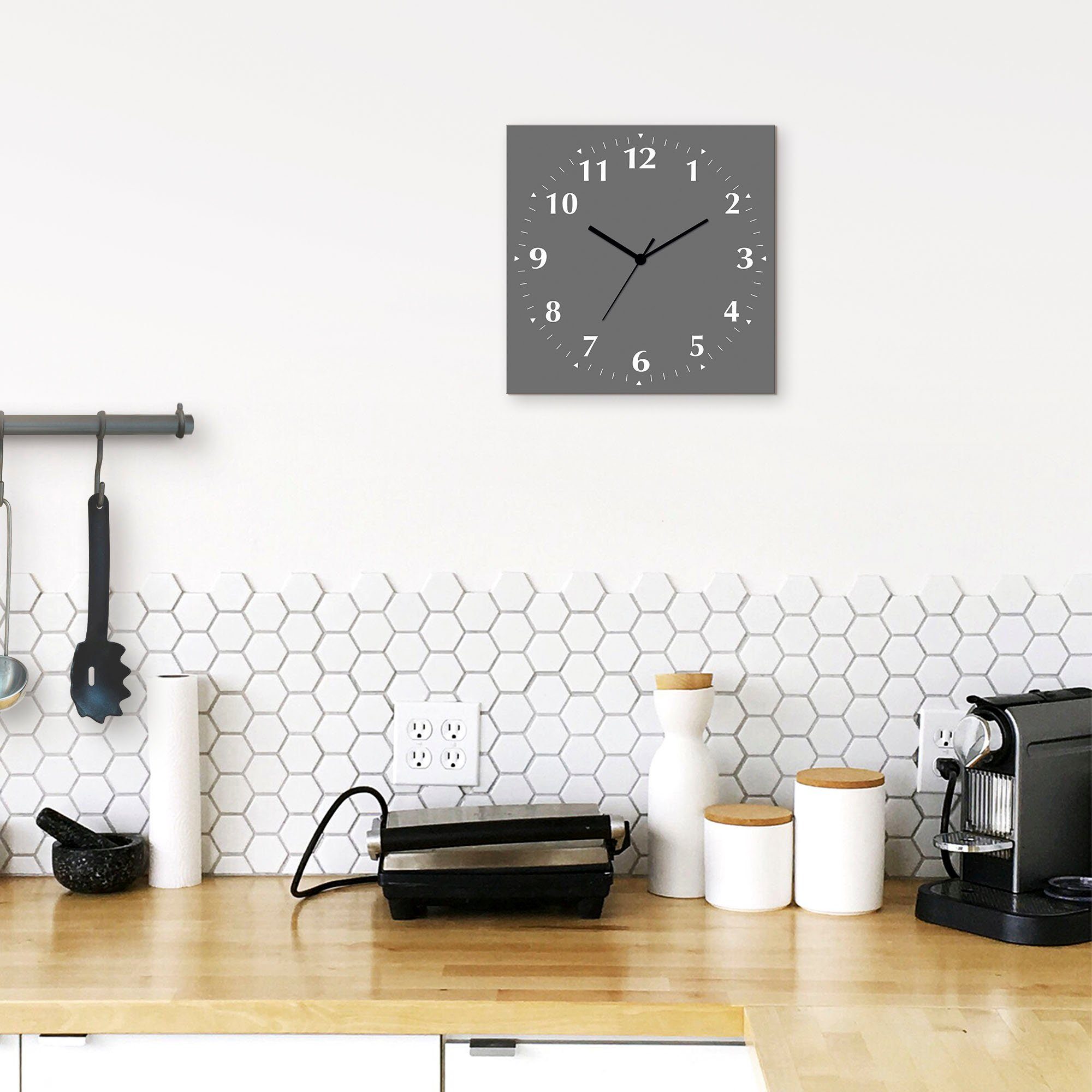 Artland Wanduhr Uni Trendfarben (wahlweise mit Quarz- oder Funkuhrwerk, lau günstig online kaufen